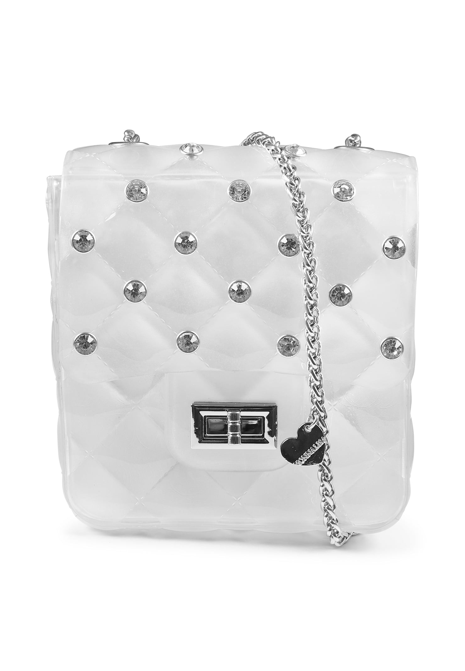 Monnalisa White Bag For Girl With Crystals