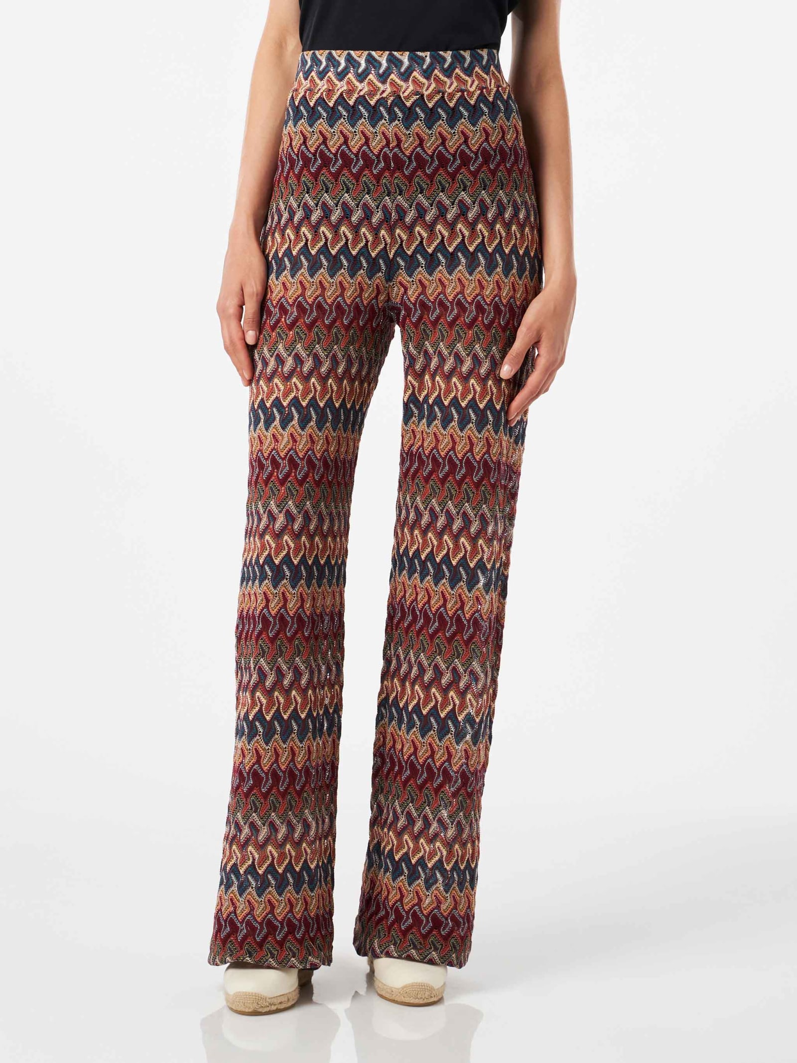 MC2 Saint Barth Ethnic Pattern Knitted Palazzo Pants