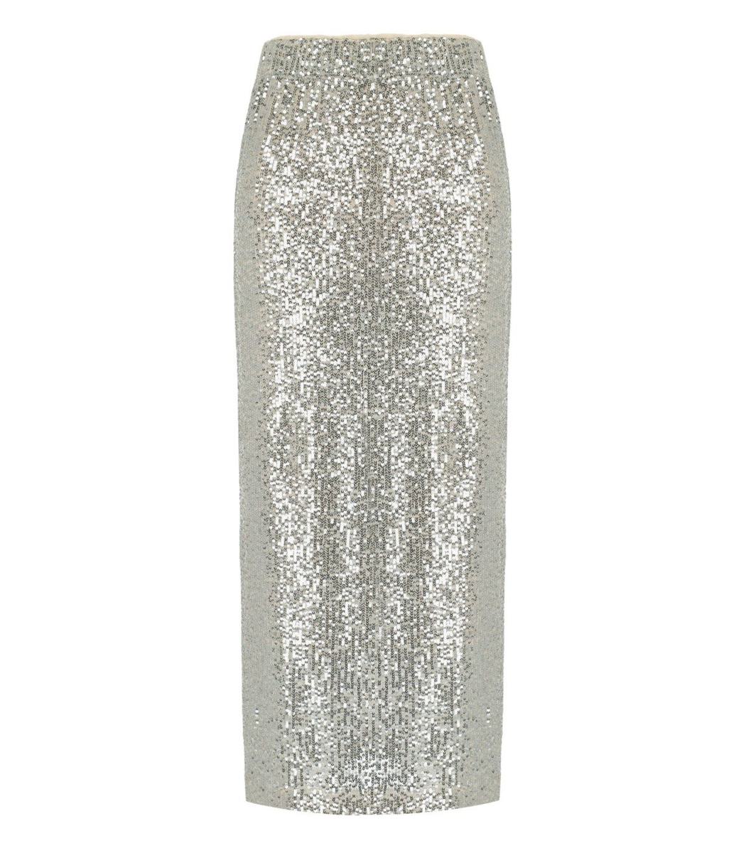 Weekend Max Mara Ottelia Silver Sequins Skirt