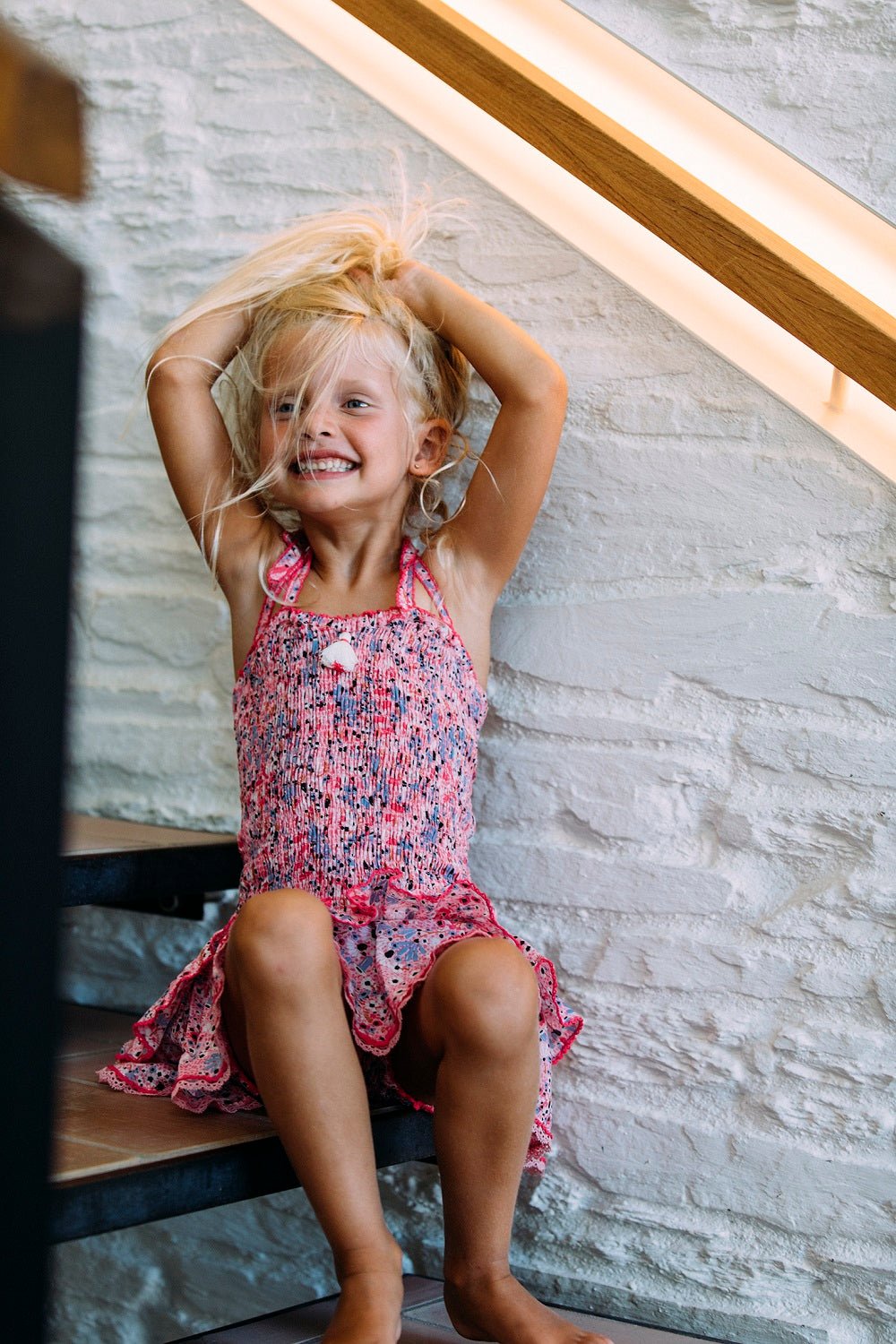 Kids Bandeau Dress Yoana Smocked - Pink Malva
