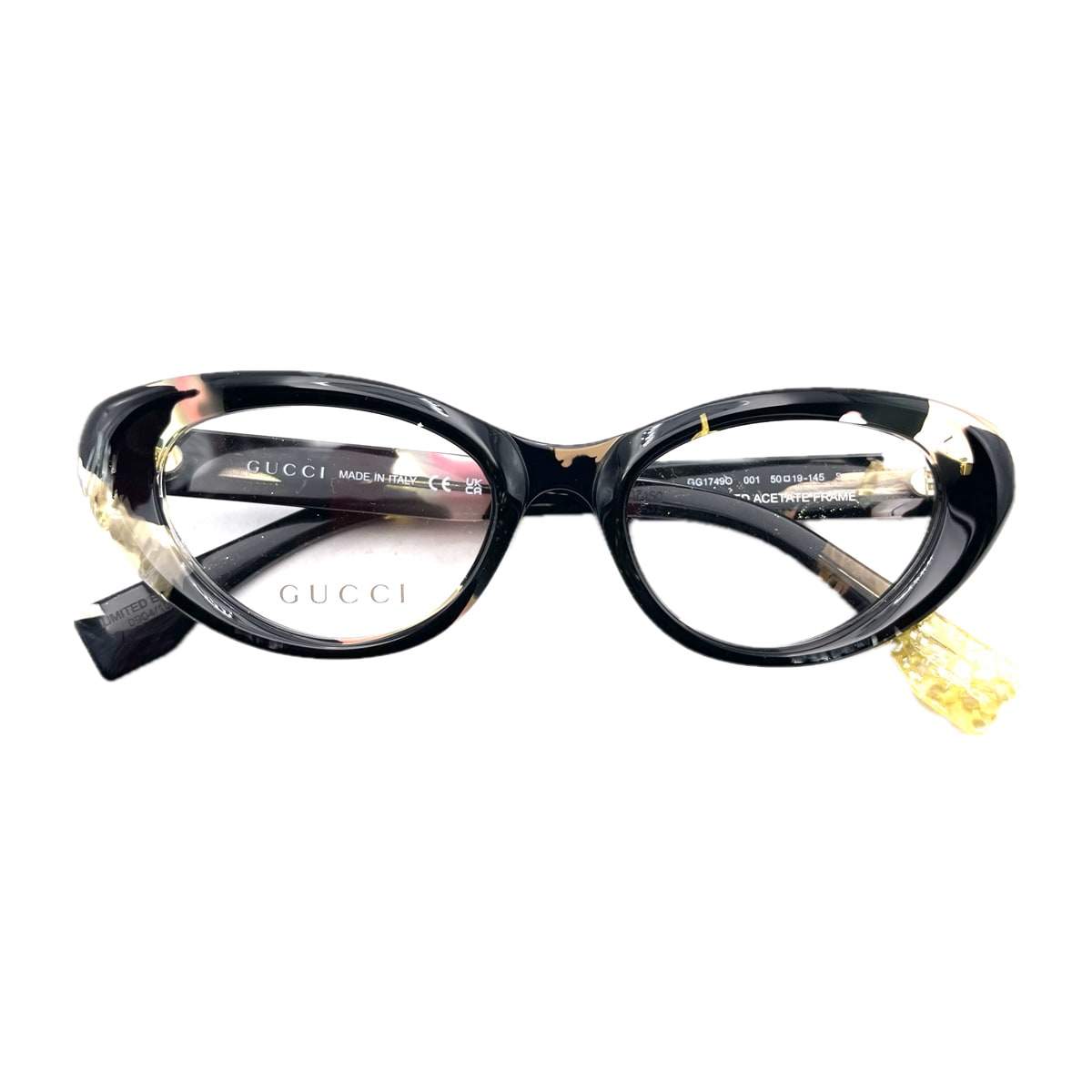 Gucci Eyewear Gucci Gg1749o Re-ace Lettering 001 Black Trasparent Glasses