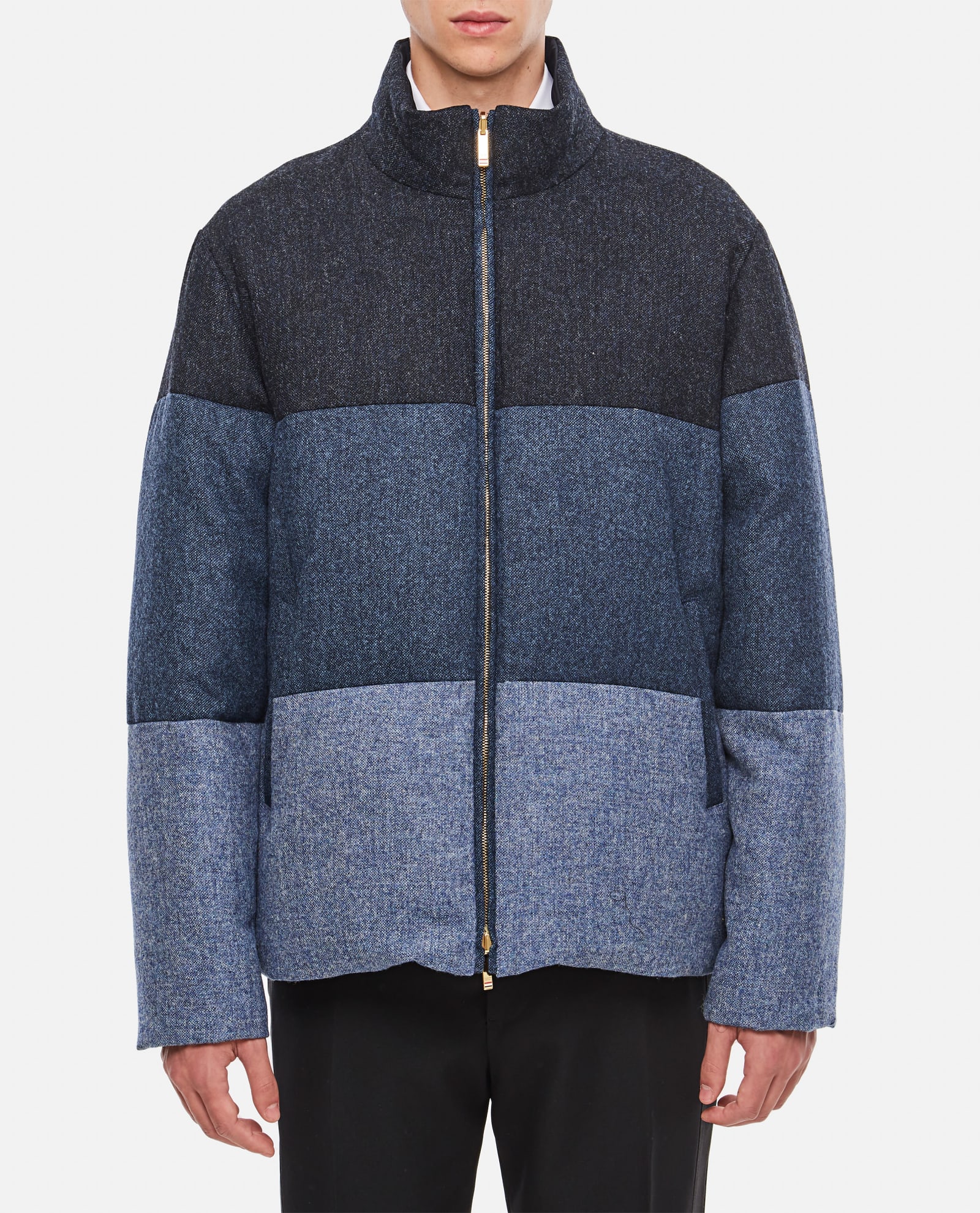 Thom Browne 4 Bar Reversible Neck Zip Up Jacket
