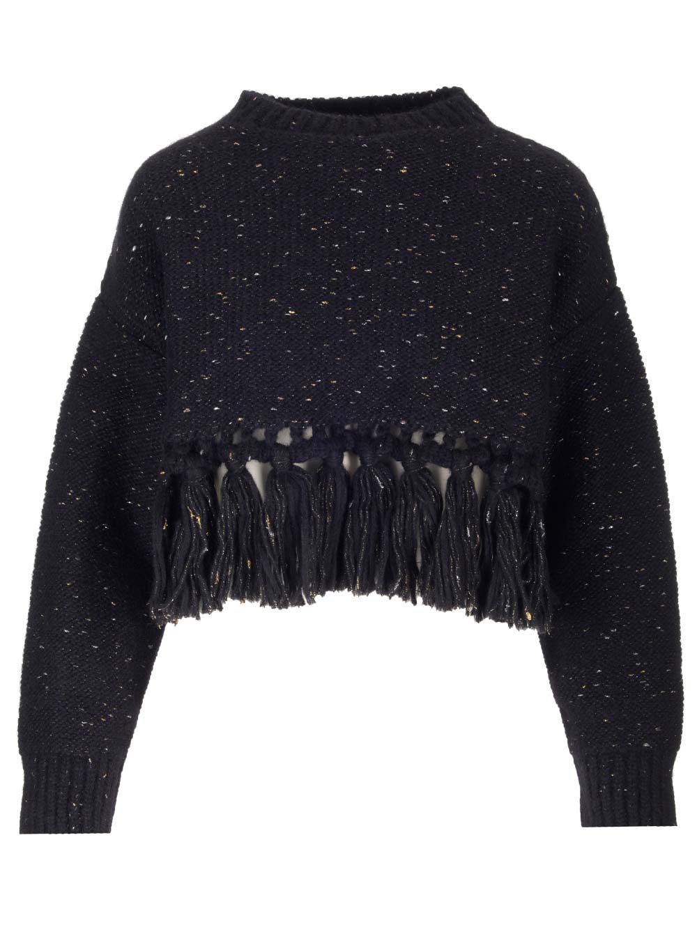 Alanui Astrale Crop Sweater With Fringes
