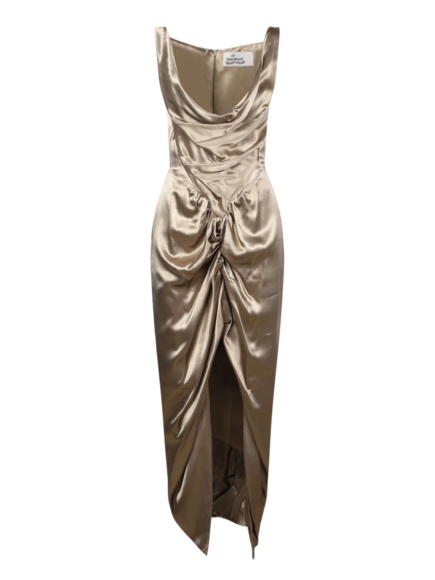Vivienne Westwood 金色豹纹长款连衣裙
