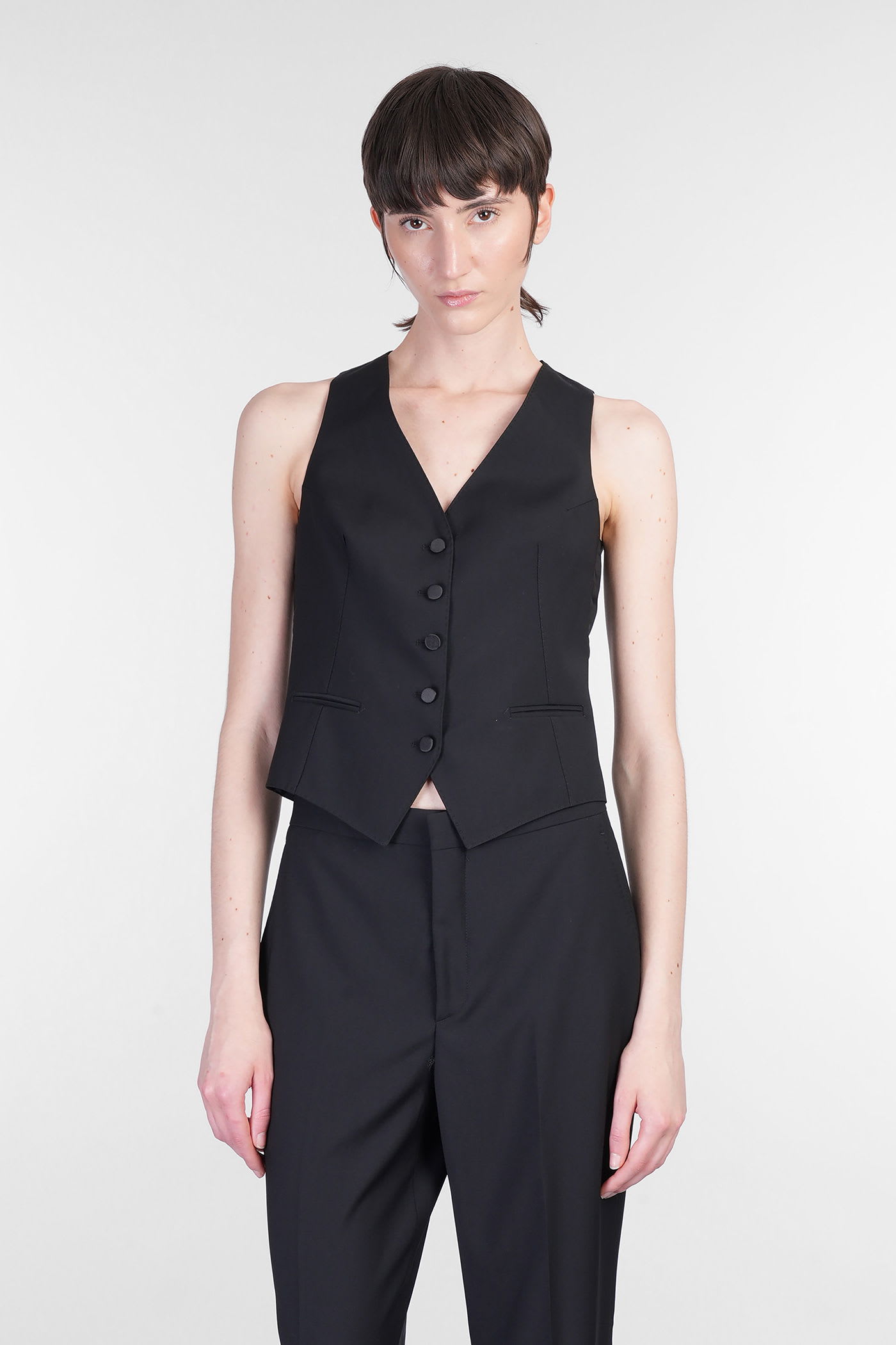 Tagliatore 0205 Giselle Vest In Black Wool