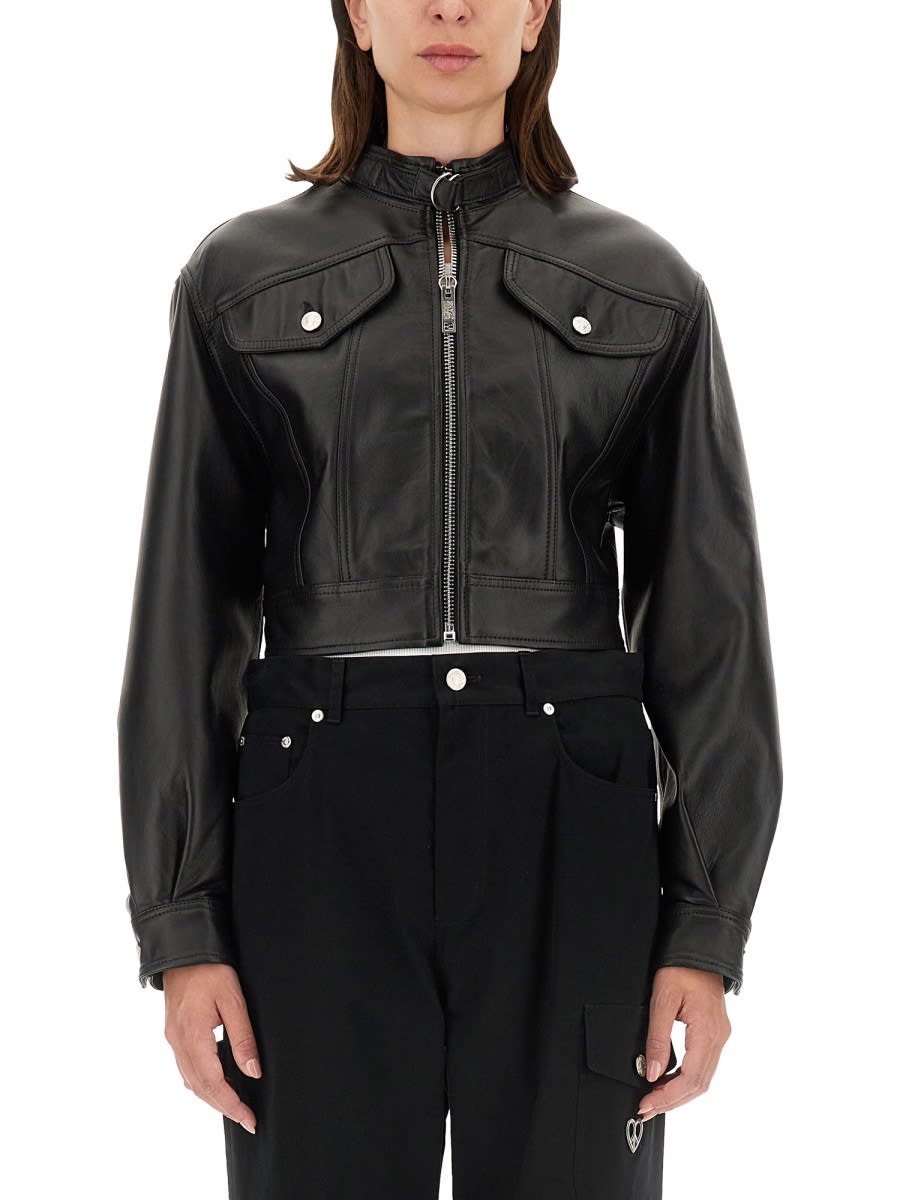 M05CH1N0 Jeans Biker Jacket