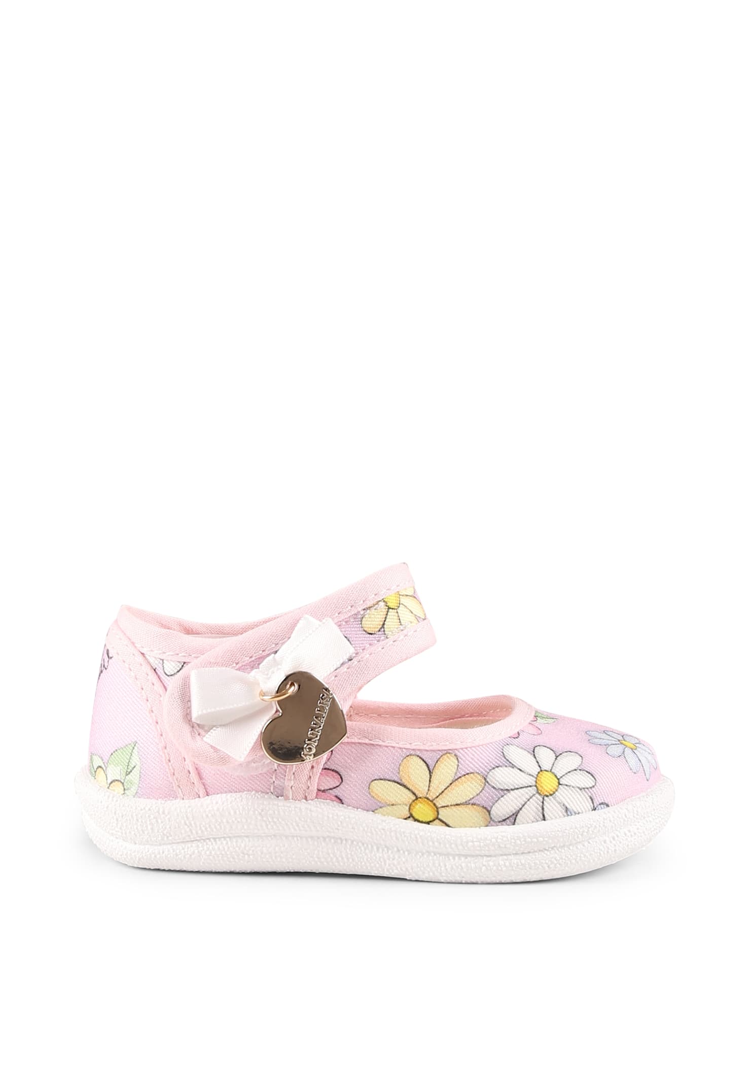 Monnalisa Pink Ballet Flats For Girl With Daises