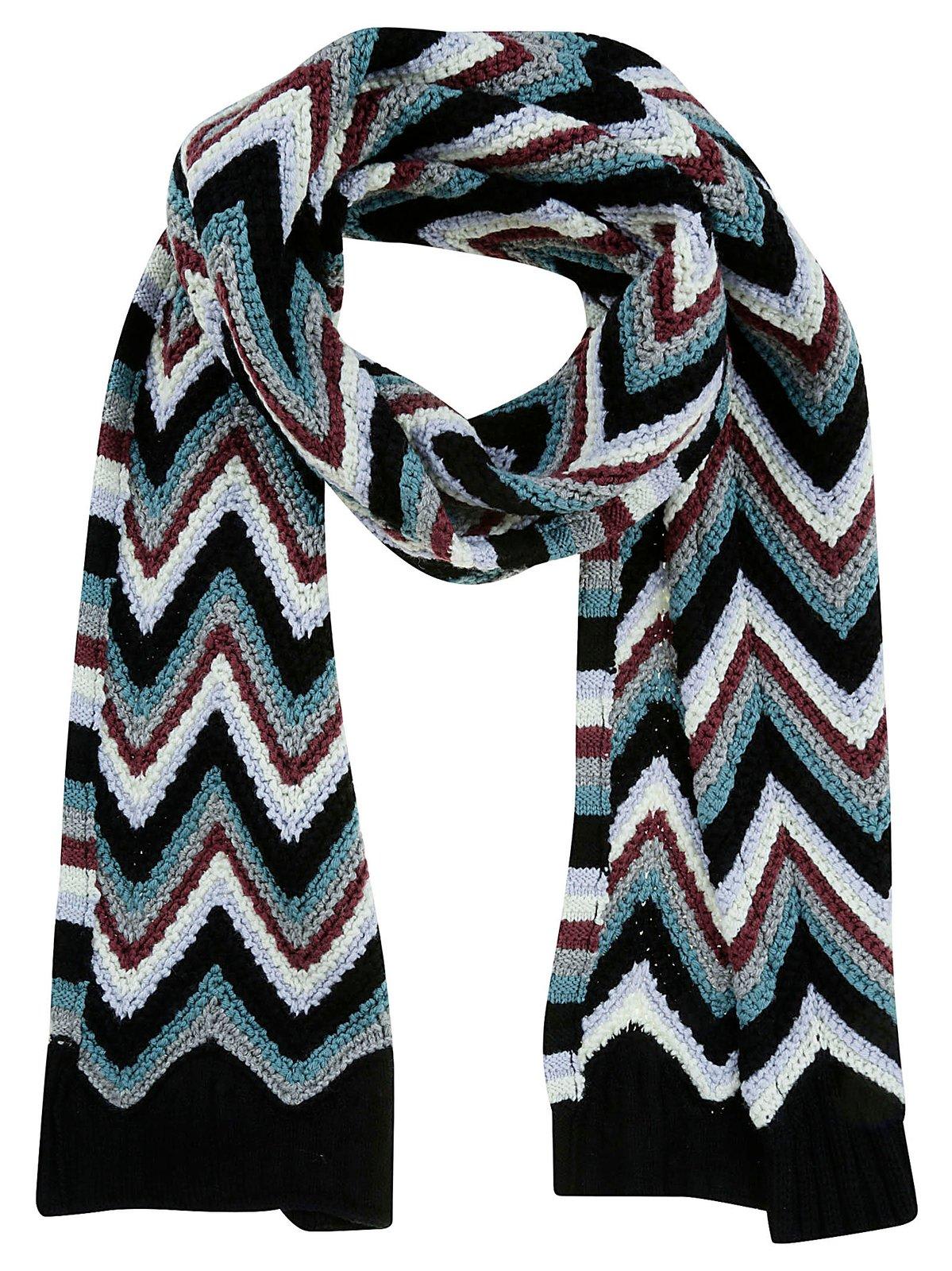 Missoni Zig-zag Pattern Knitted Scarf