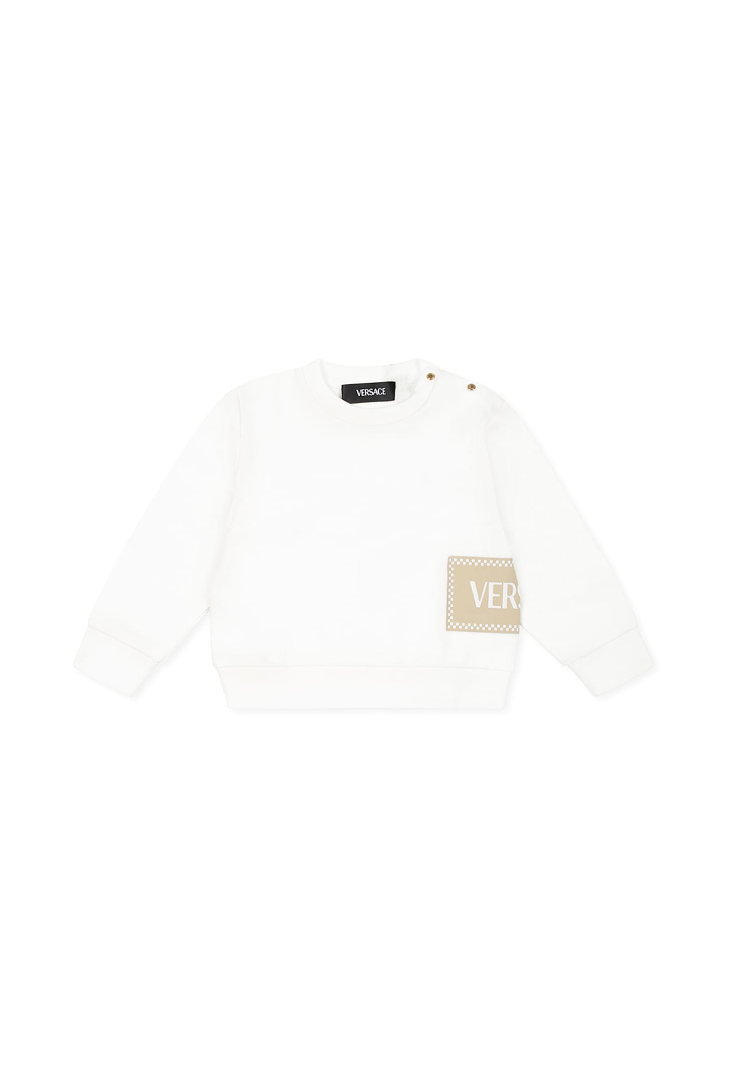 Versace White Sweatshirt For Babykids With Logo