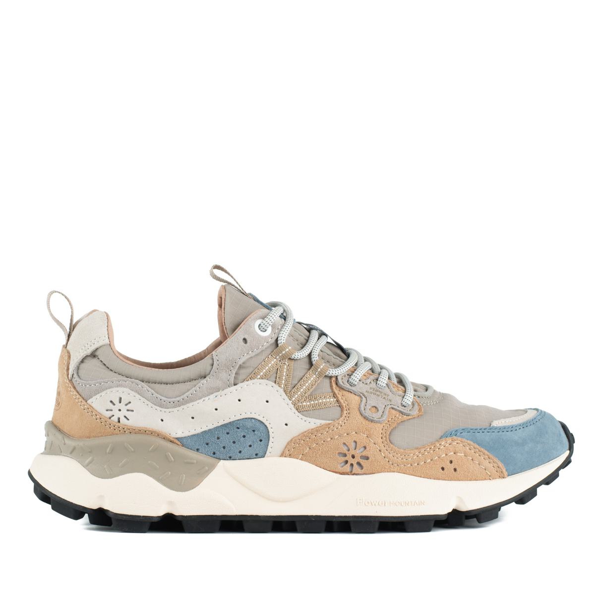 Flower Mountain Yamano 3 Dark Grey And Beige Suede And Nylon Sneakers