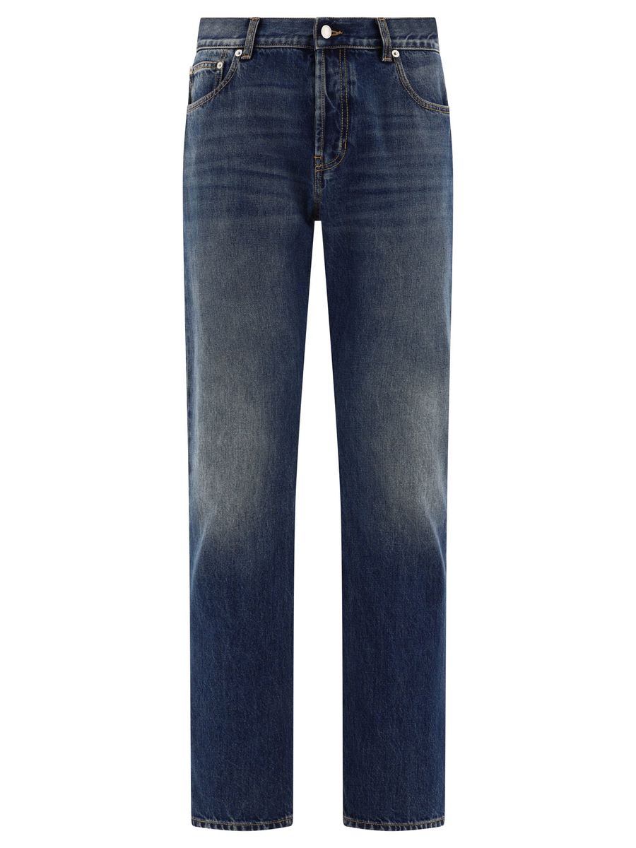 Alexander McQueen Blue Cotton Denim Jeans