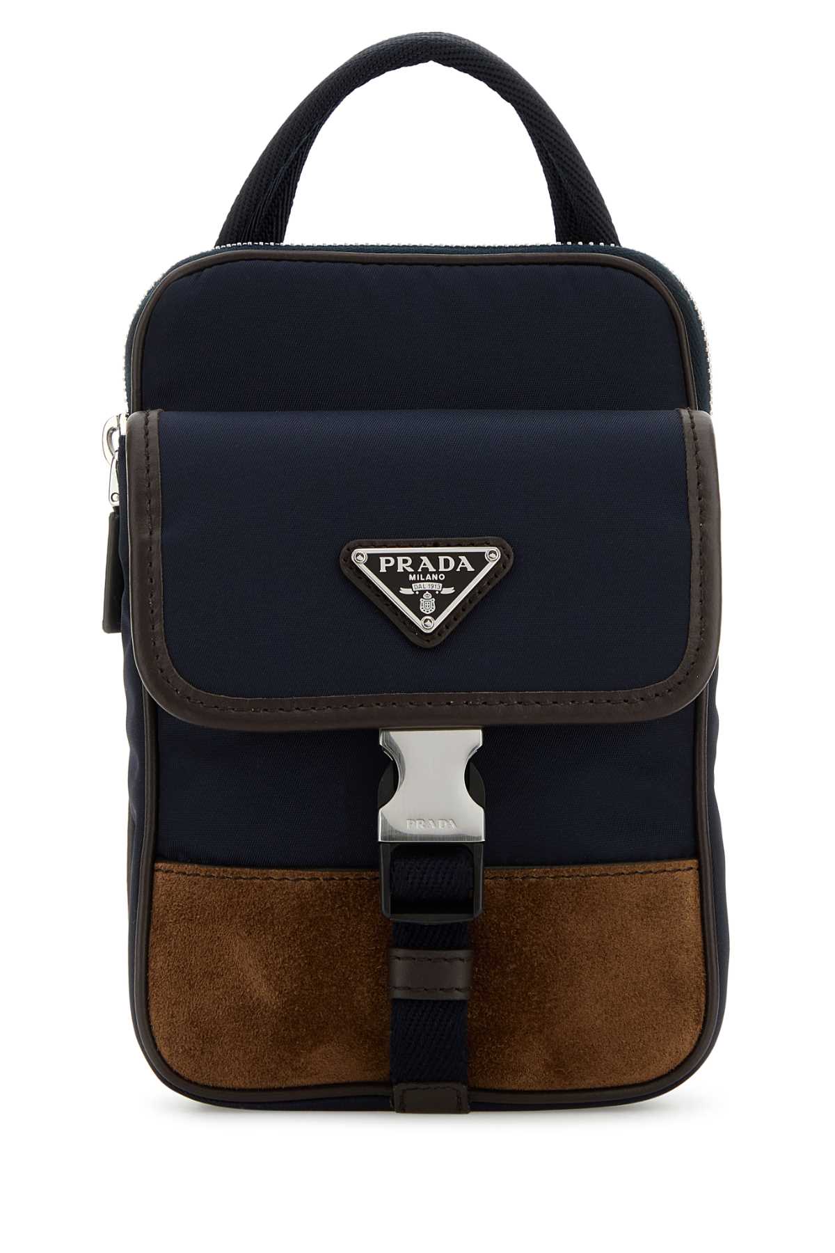Prada Two-tone Nylon And Suede Phone Case