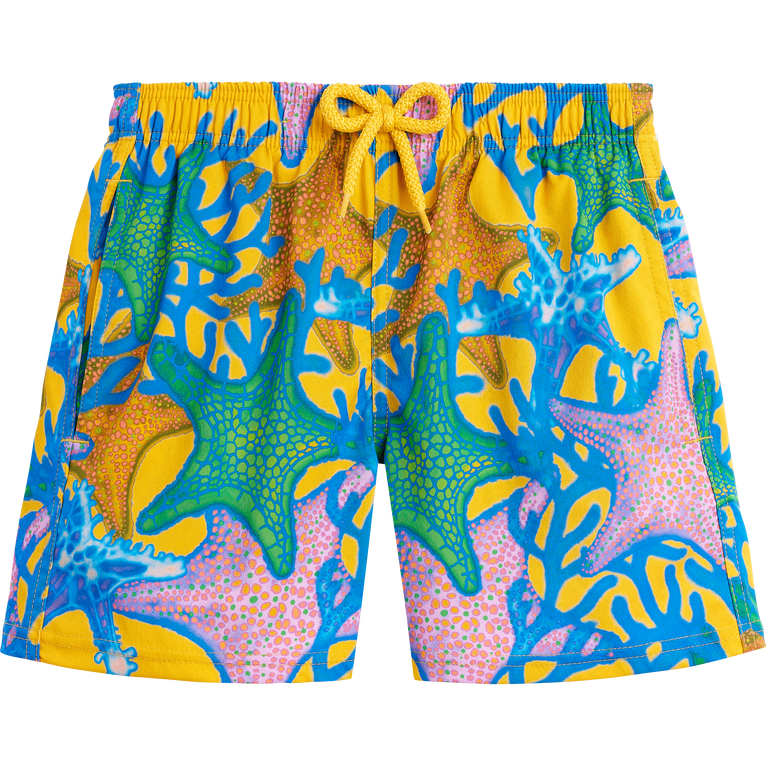 Vilebrequin Boys Stretch Swim Shorts Glowed Stars - Jirise - Yellow - Size 6