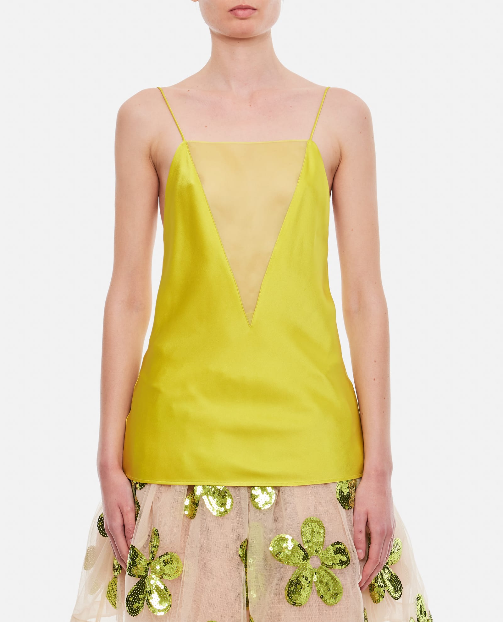 Stella McCartney V Mesh Compact Crepe Top