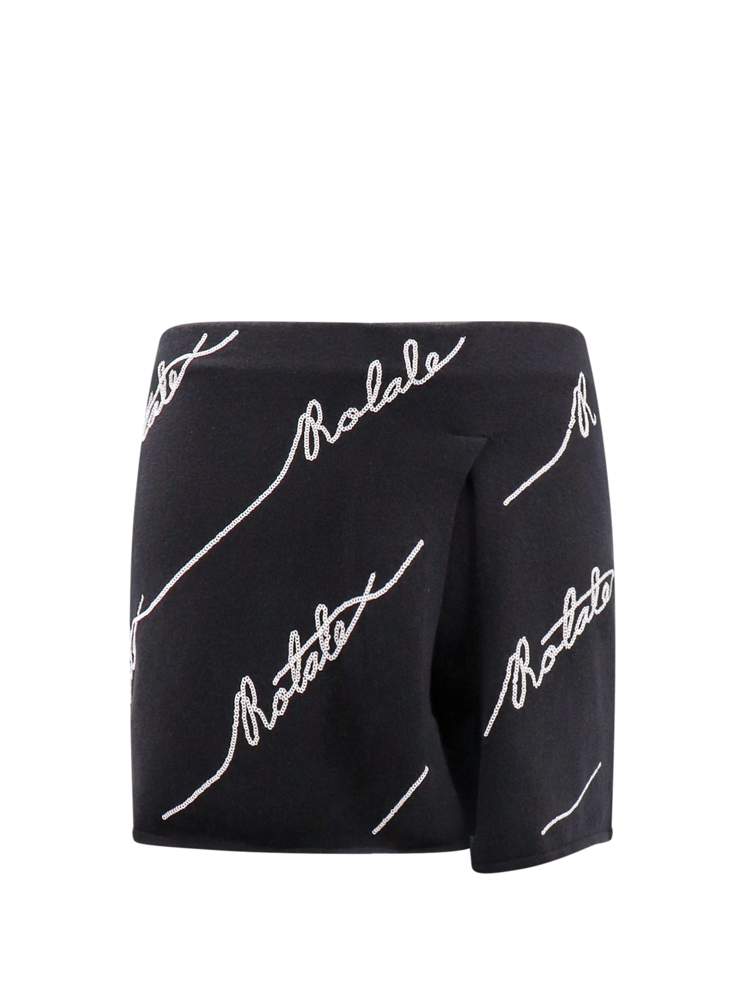 Rotate by Birger Christensen Sequined Logo Knit Skort