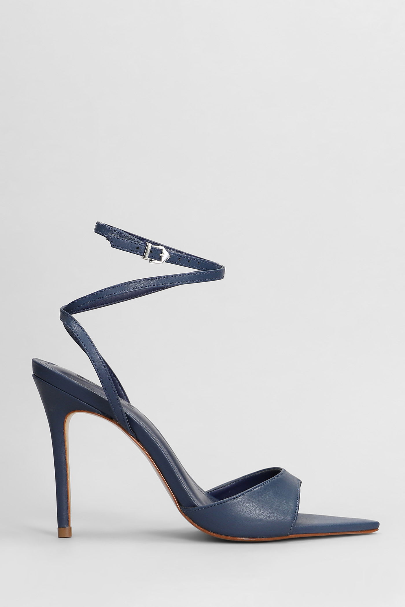 Schutz Sandals In Blue Leather
