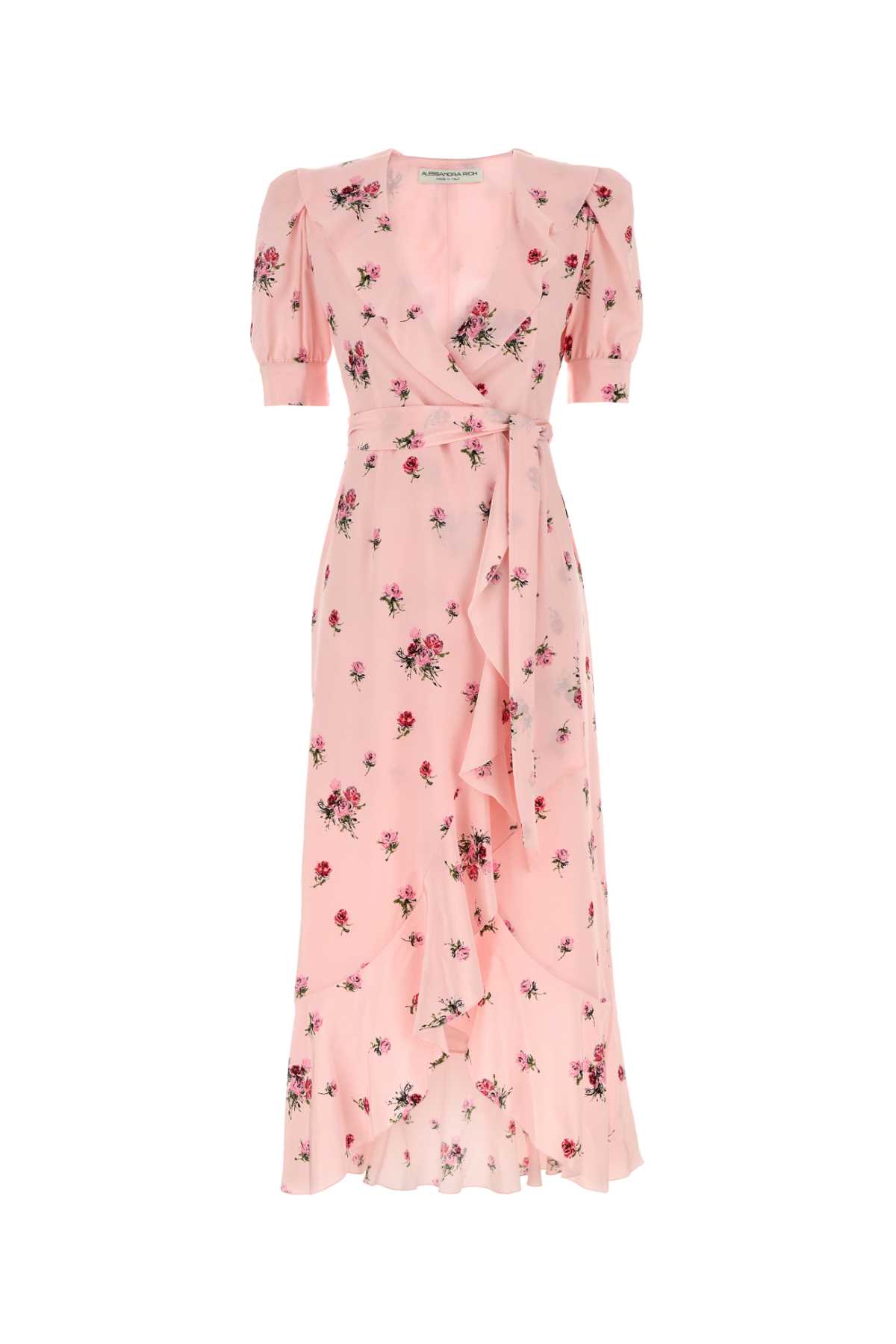 Alessandra Rich Printed Silk Dress