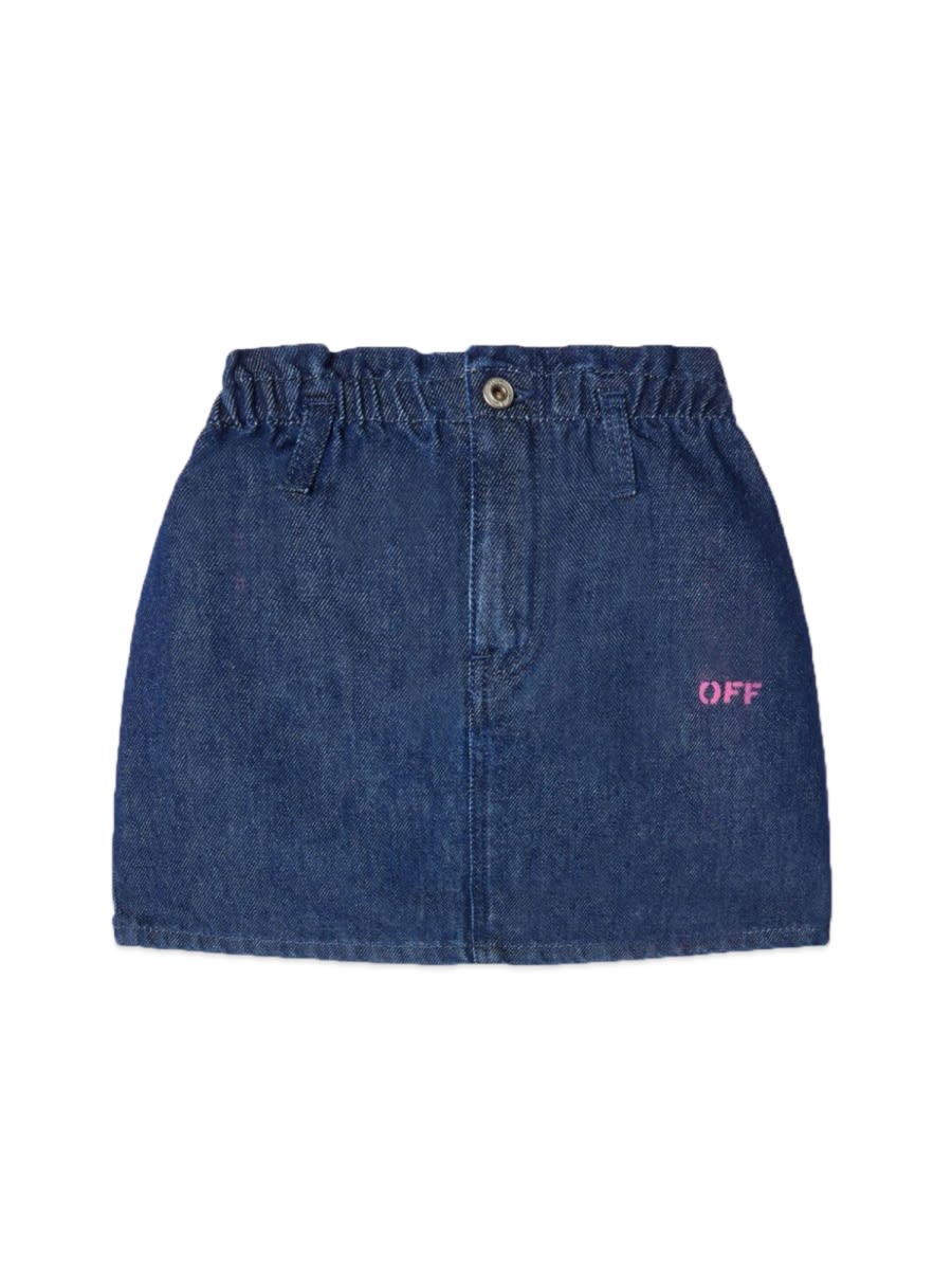 Off-White Off Print Plain Denim Skirt