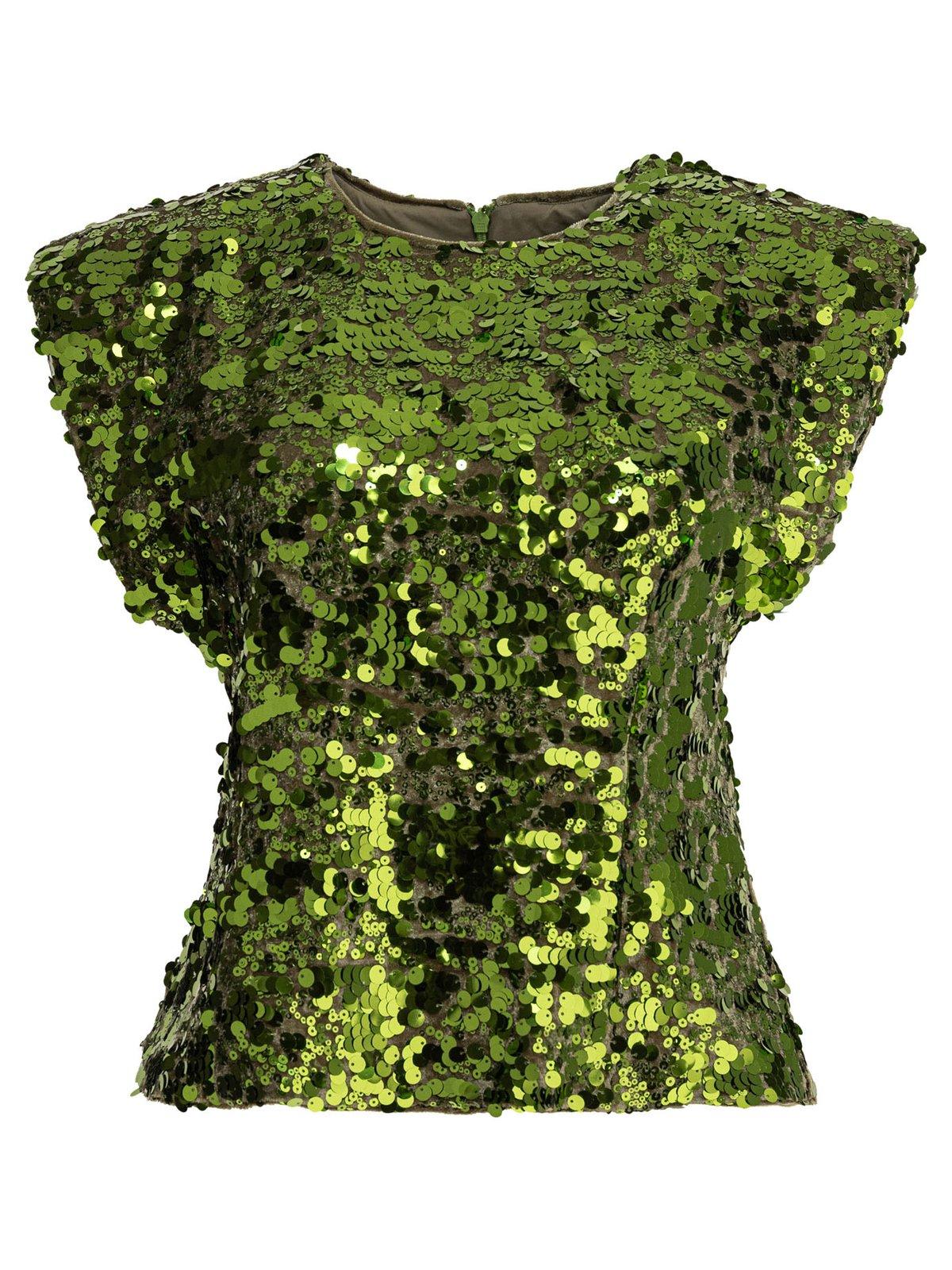 Ganni Velvet Sequined Blouse