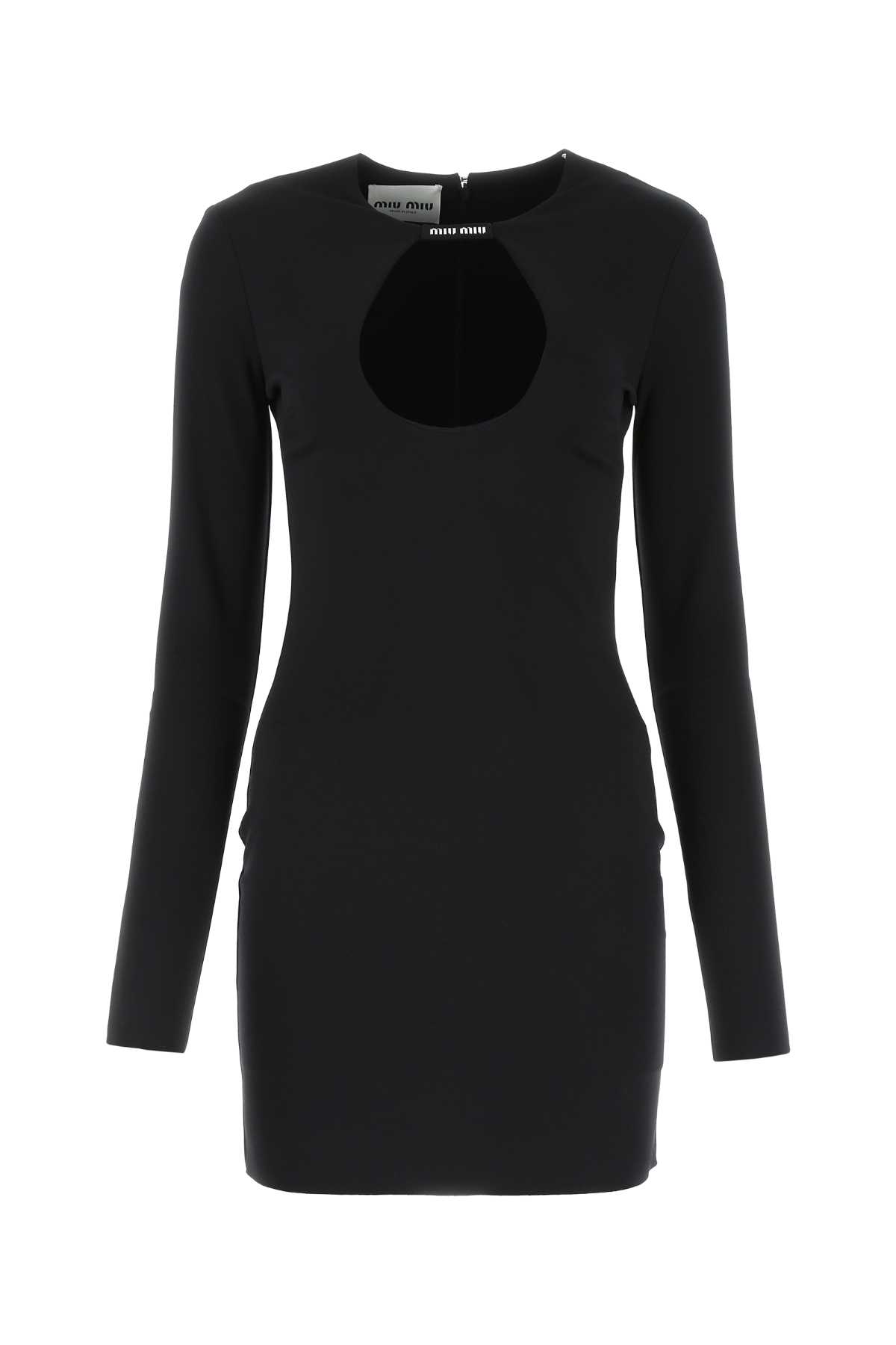 Miu Miu Black Stretch Nylon Mini Dress