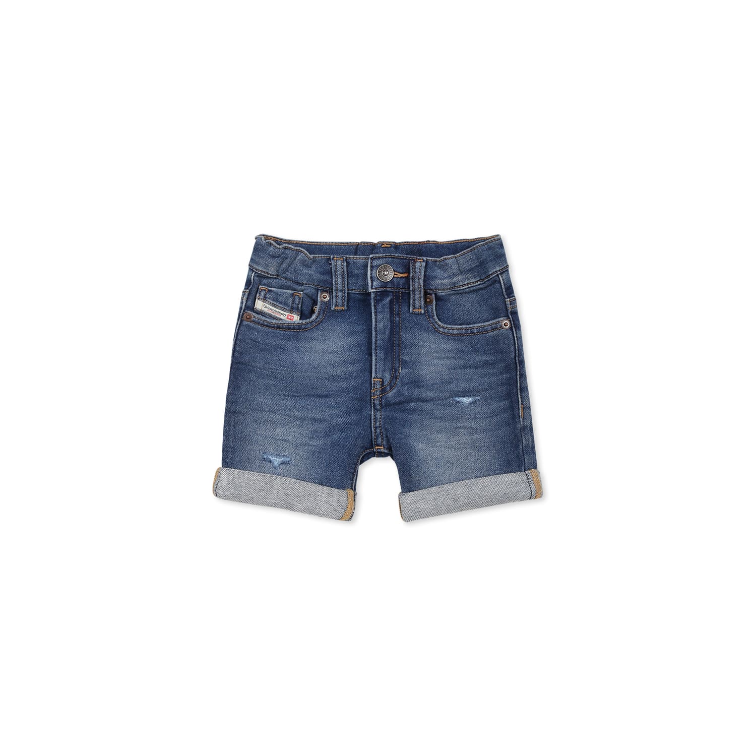 Diesel Blue Shorts For Baby Boy With Logo