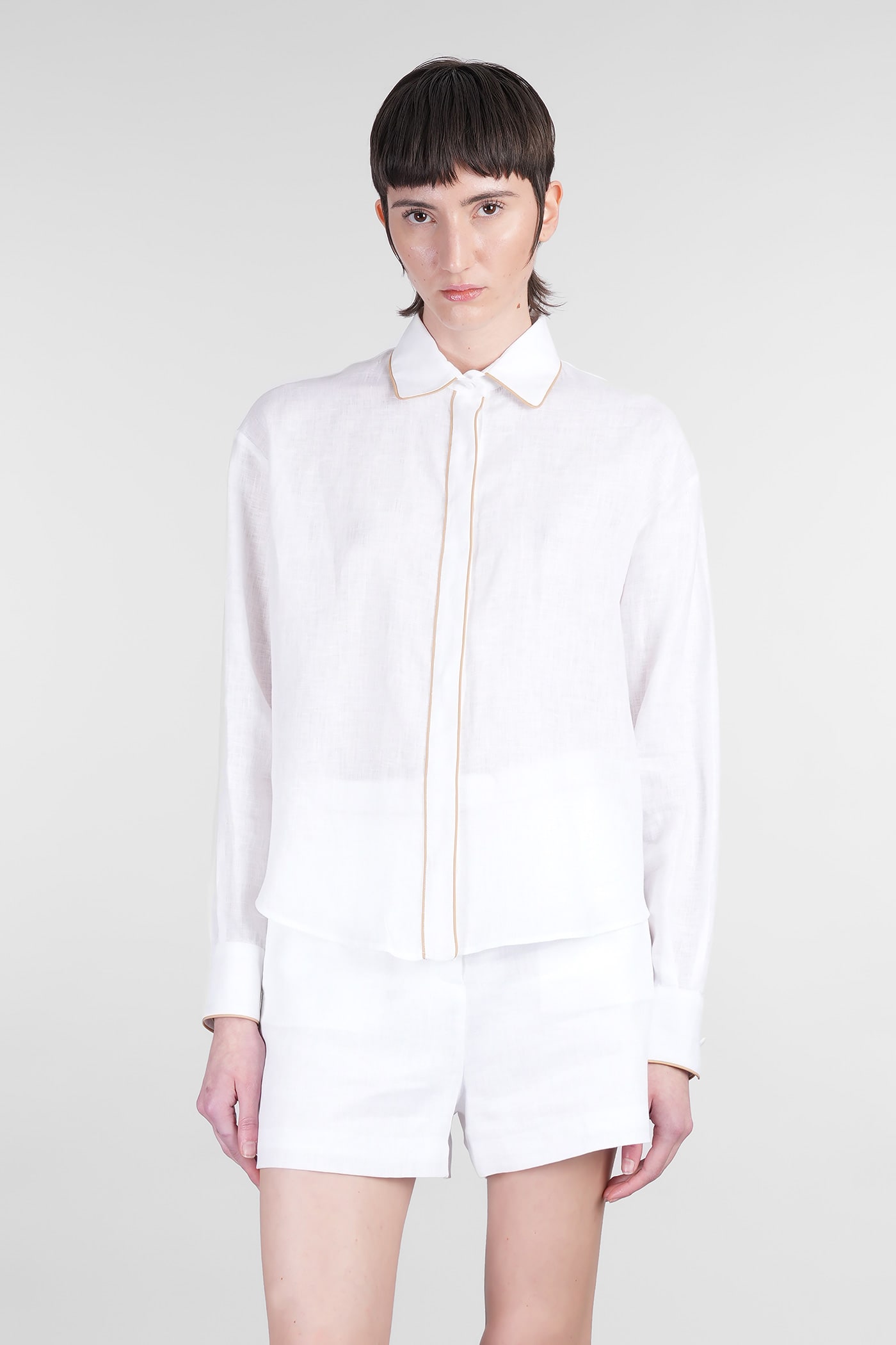 MVP Wardrobe Shirt In White Linen