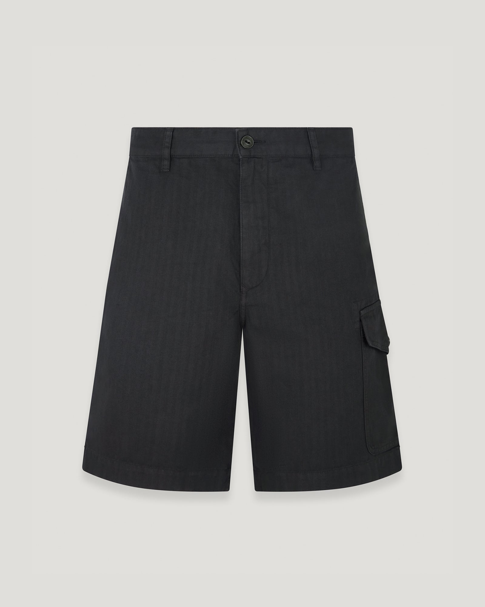 Belstaff Cs60 Cargo Short Men's Garment Dye Cotton Blend Washed Black Size US 36