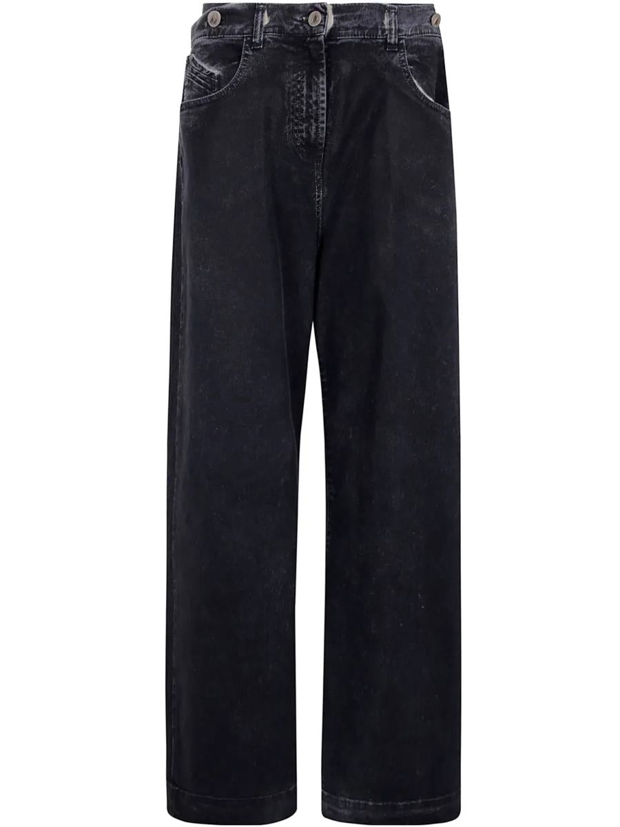 The Attico Double-Belt Wide Leg Jeans