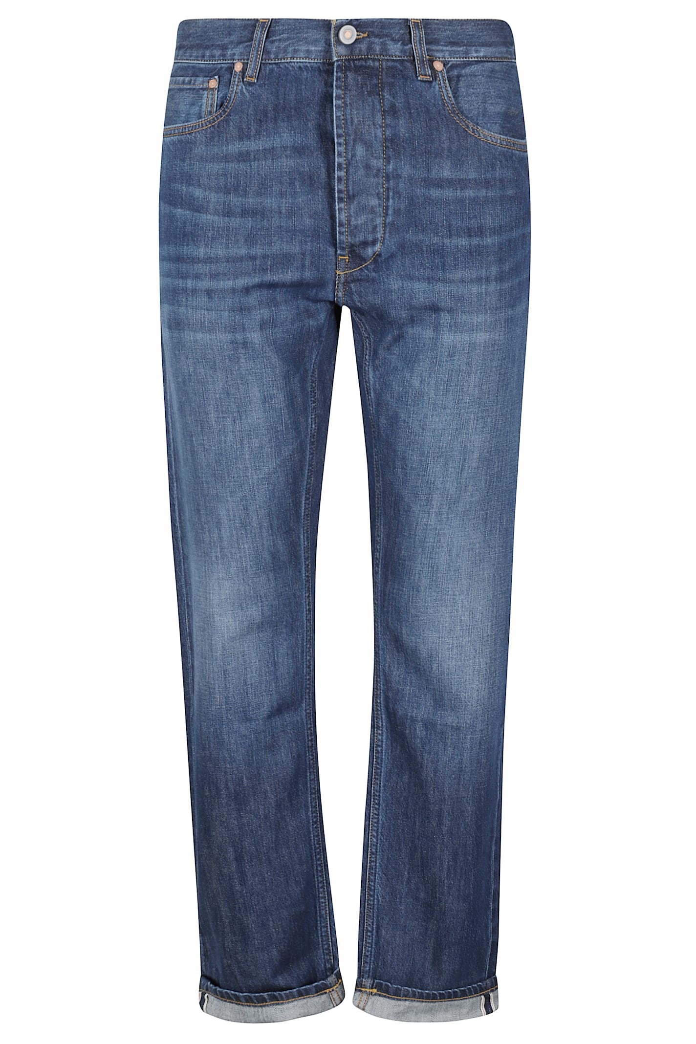Tela Genova Davide Denim Scuro Cotone Lino