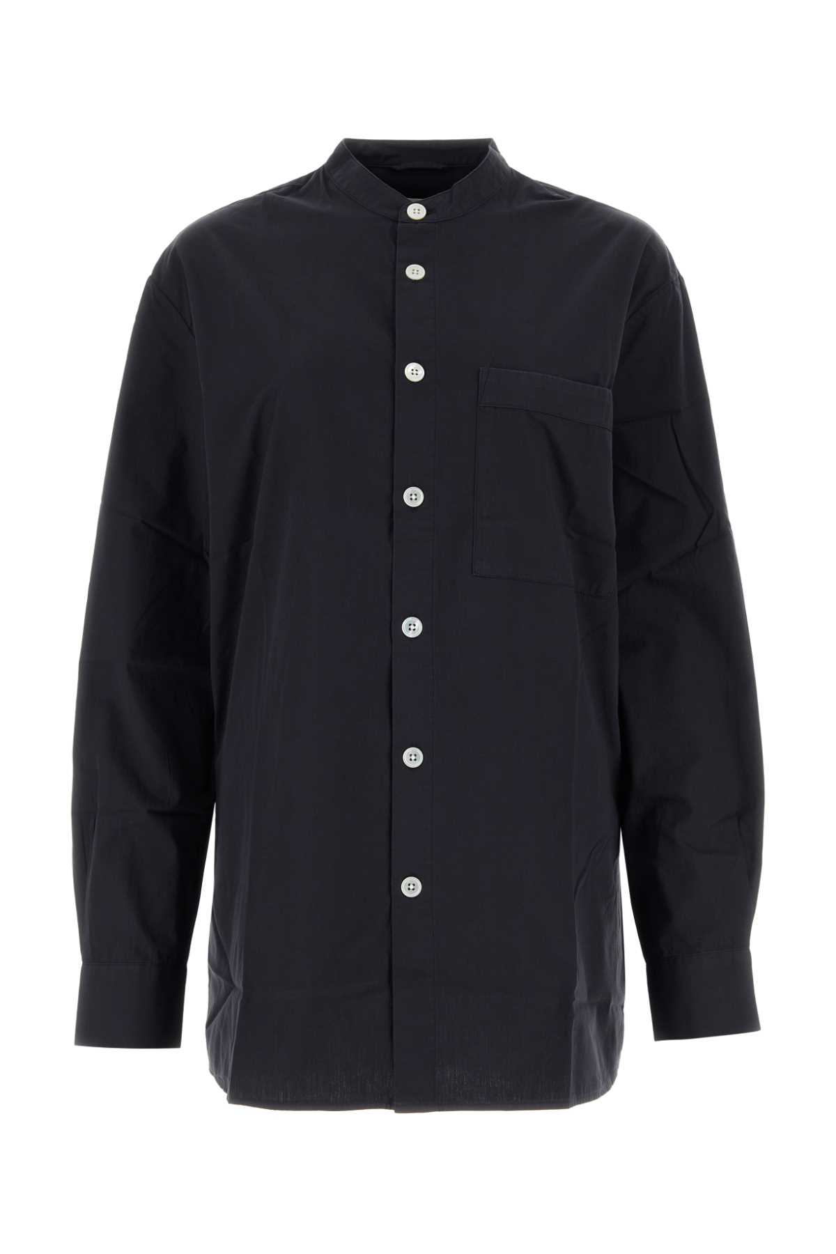 Tekla Slate Cotton Pyjama Shirt