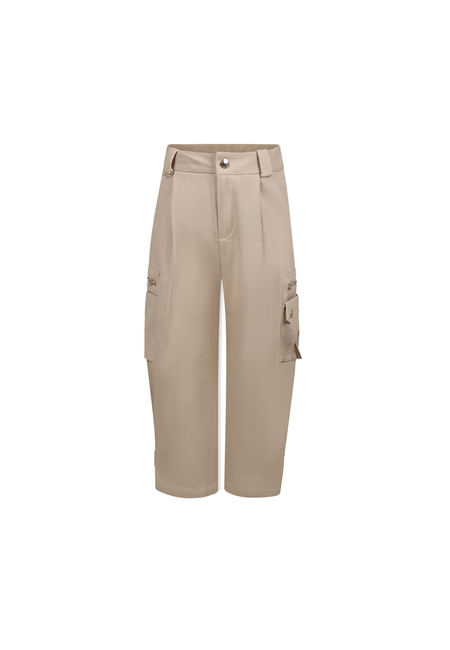 Chloé Beige Trousers For Girl With Logo