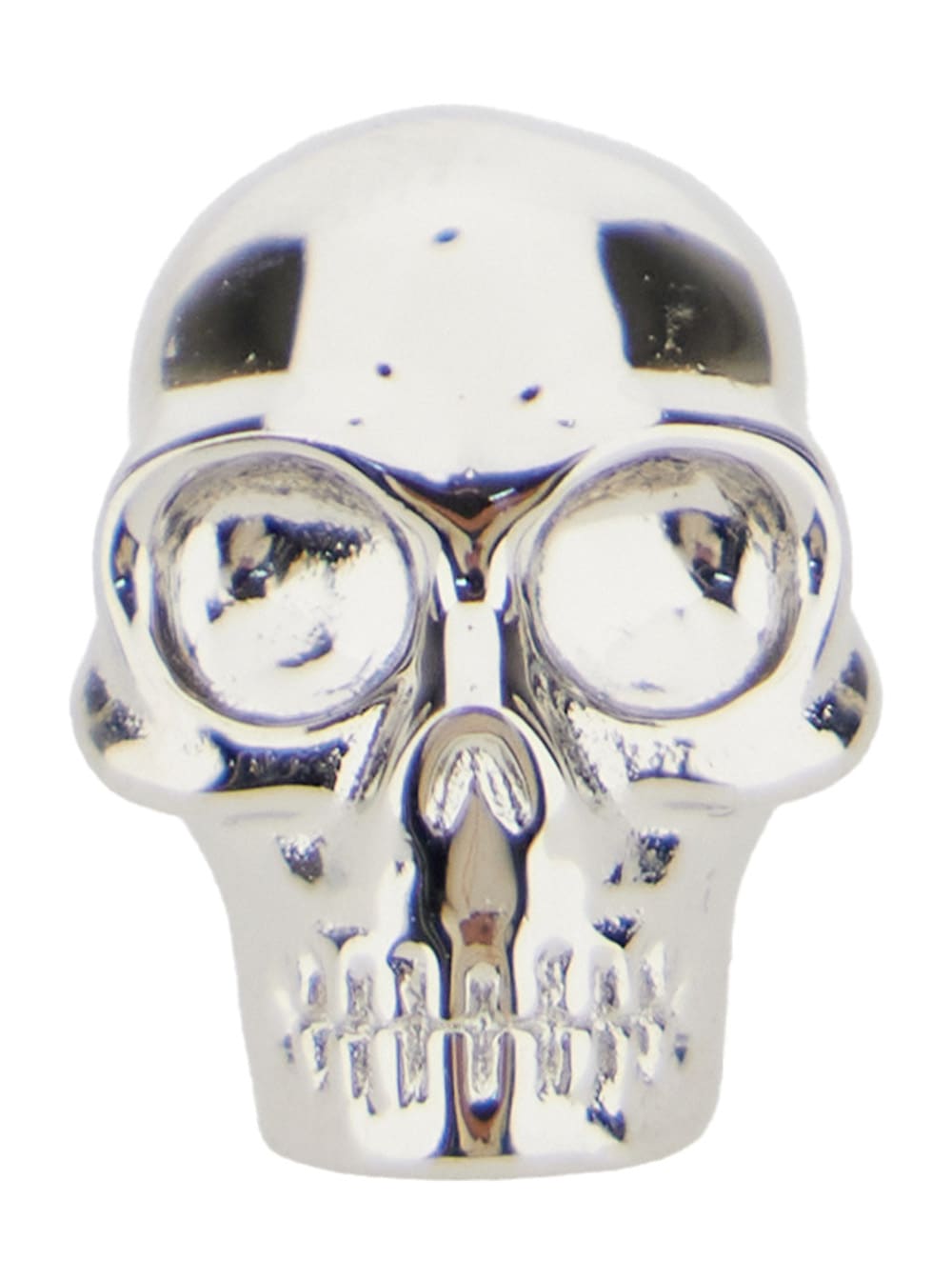 Alexander McQueen Silver Colored Earring With Skull In Polished Brass Man