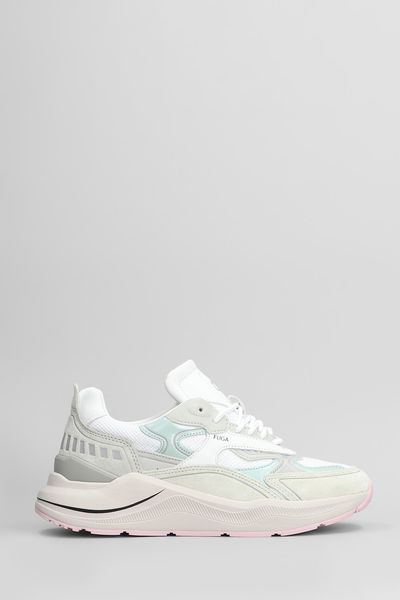 D. A.T. E. Fuga Hf Plus Sneakers In White Suede And Fabric