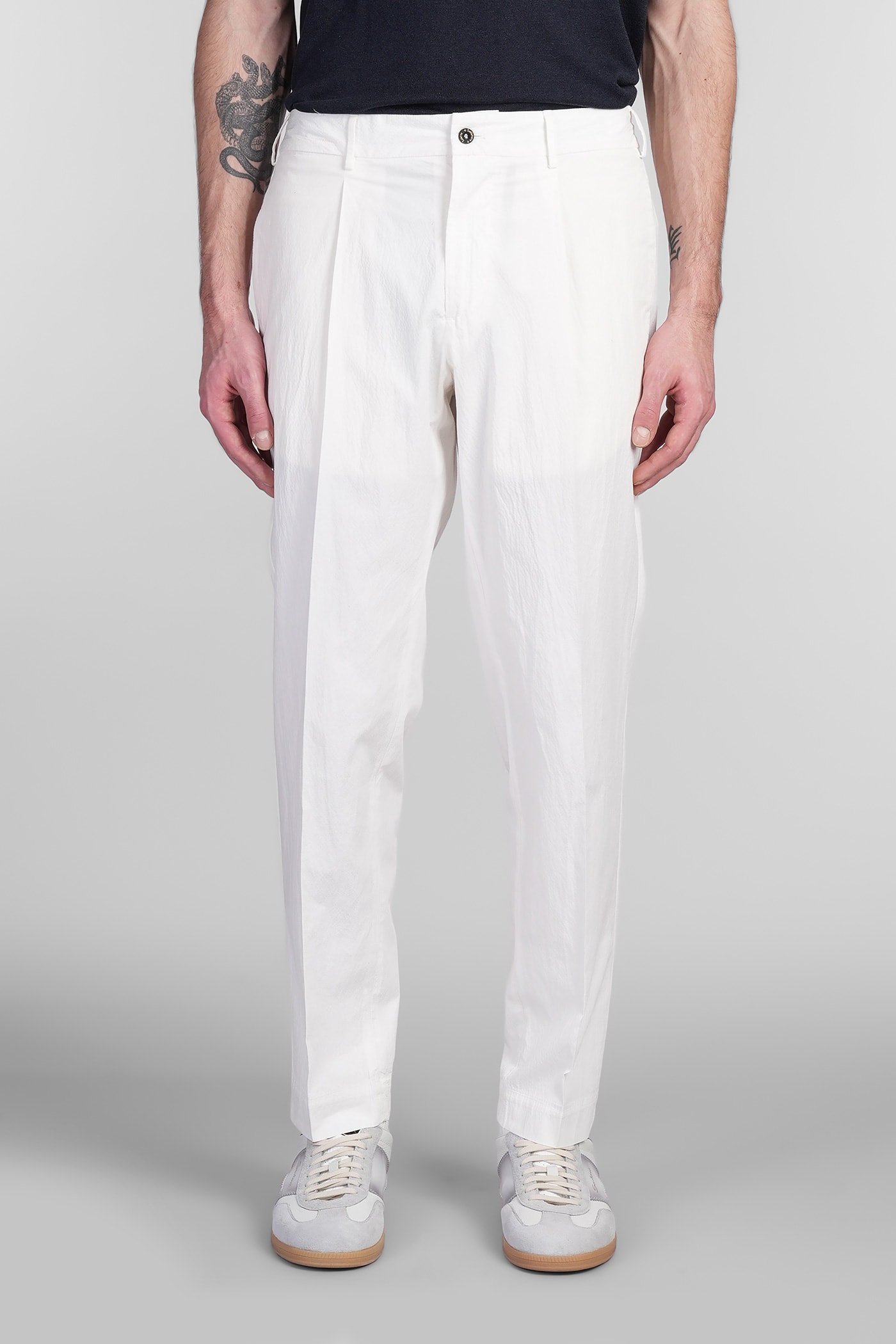 Santaniello Irno Evo Pants In White Cotton