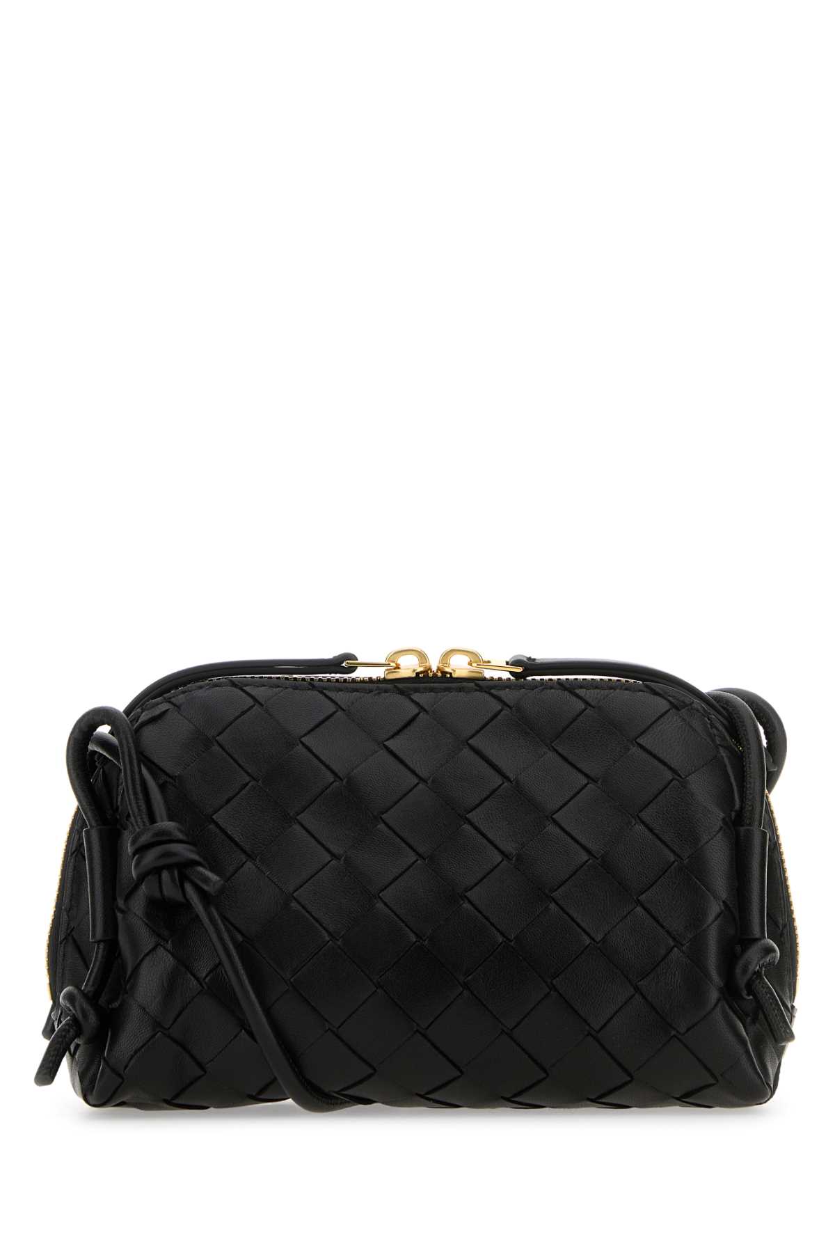 Bottega Veneta Black Leather Concert Crossbody Bag