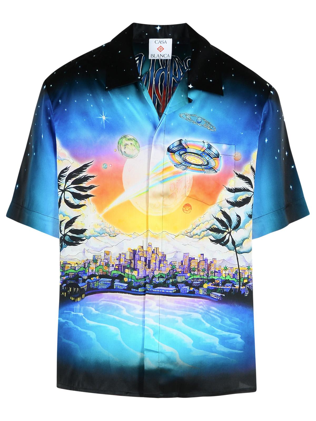 Casablanca premonit Blue Silk Shirt