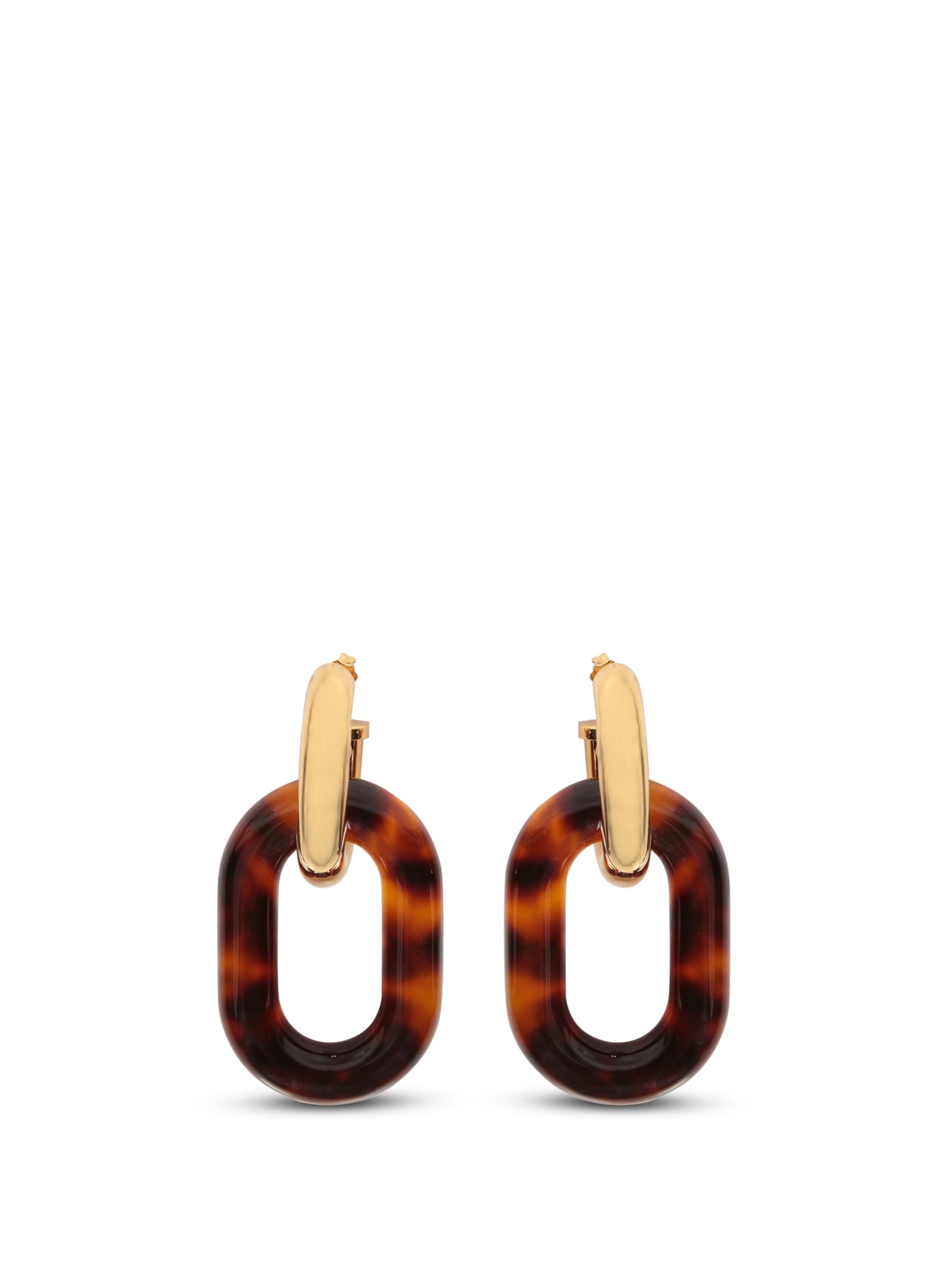 Paco Rabanne Xl Gold Turtle Link Earrings