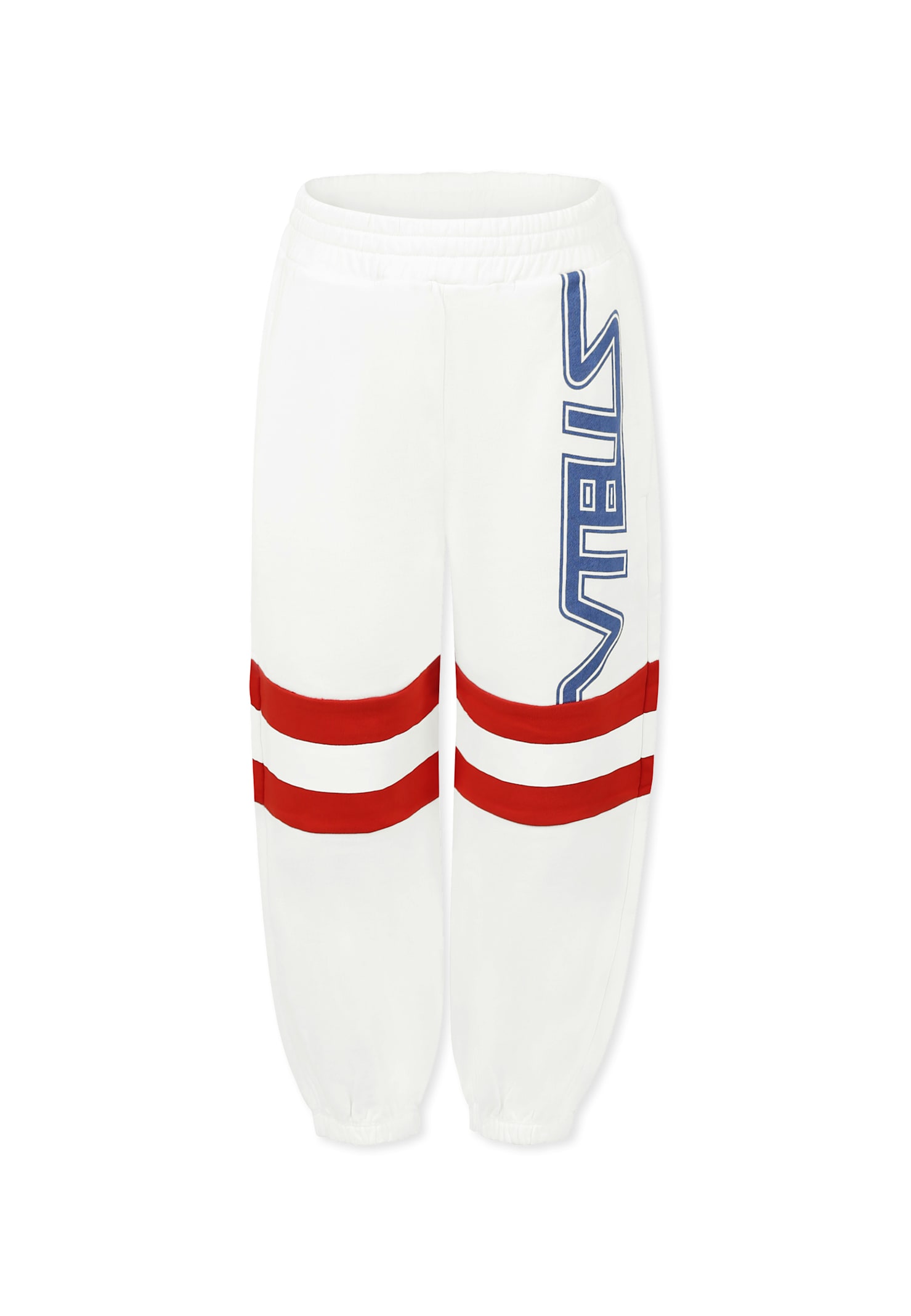 Stella McCartney Kids White Trousers For Boy With Logo