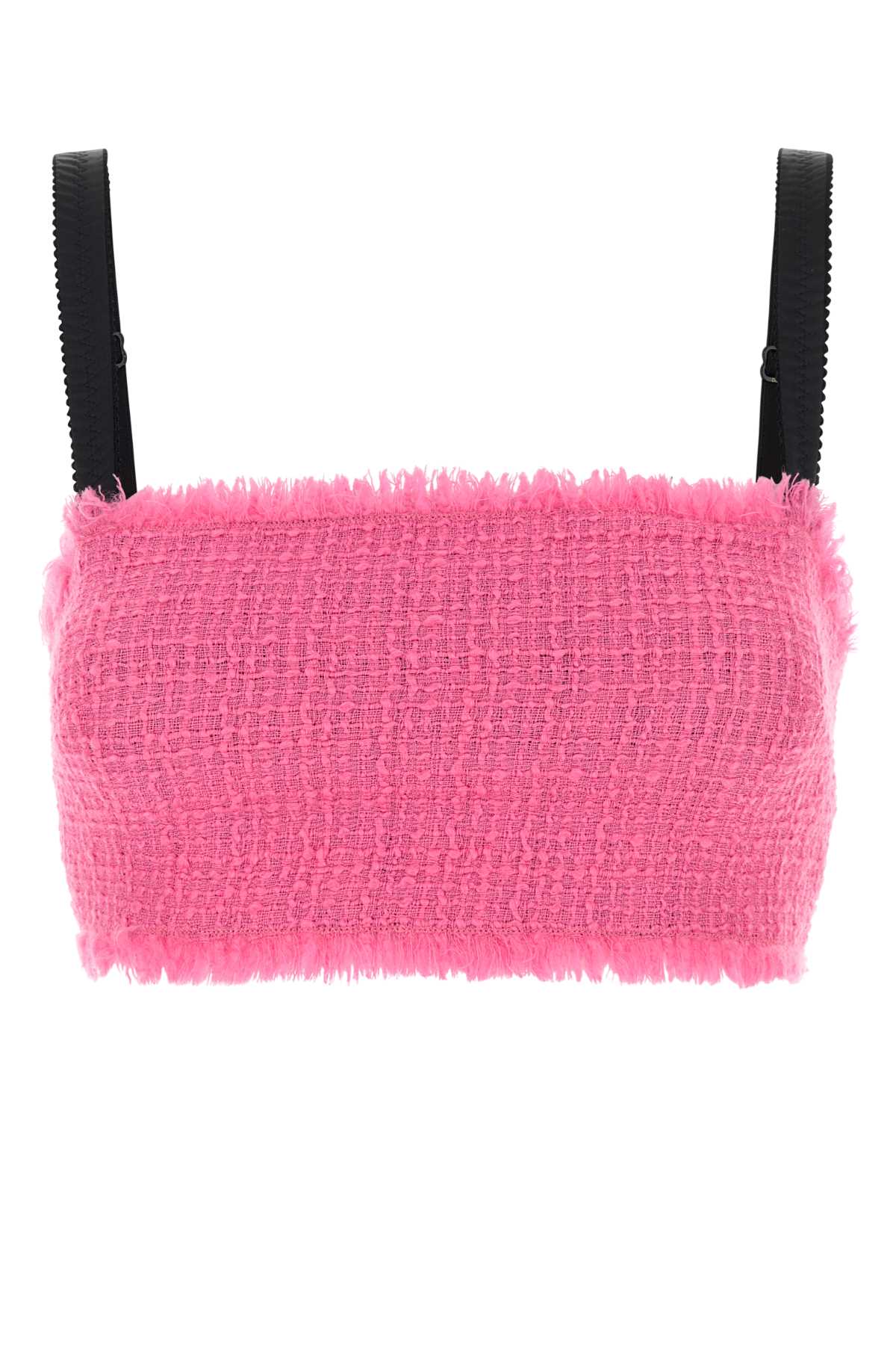 Dolce & Gabbana Fuchsia Tweed Crop-top