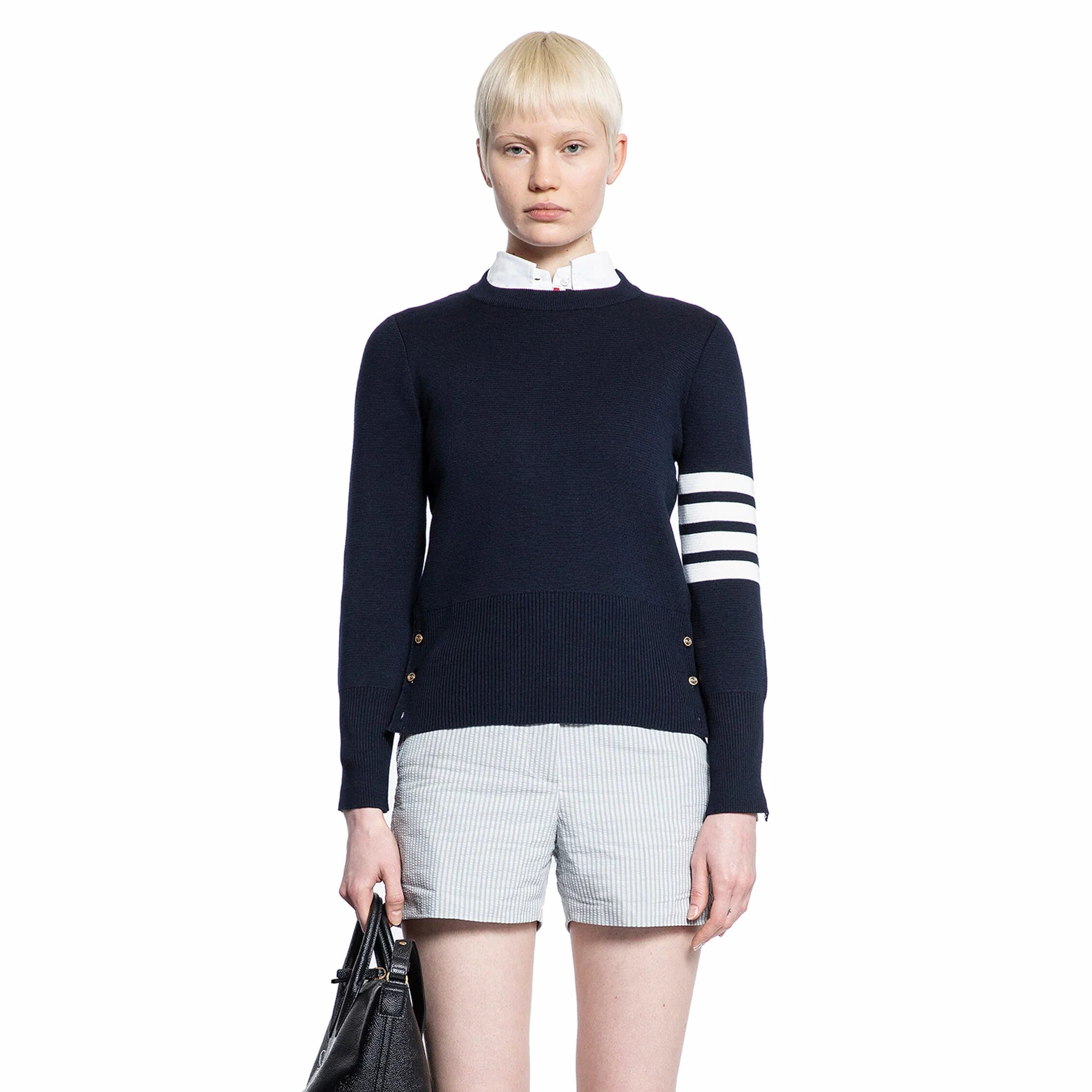 THOM BROWNE WOMAN BLUE KNITWEAR