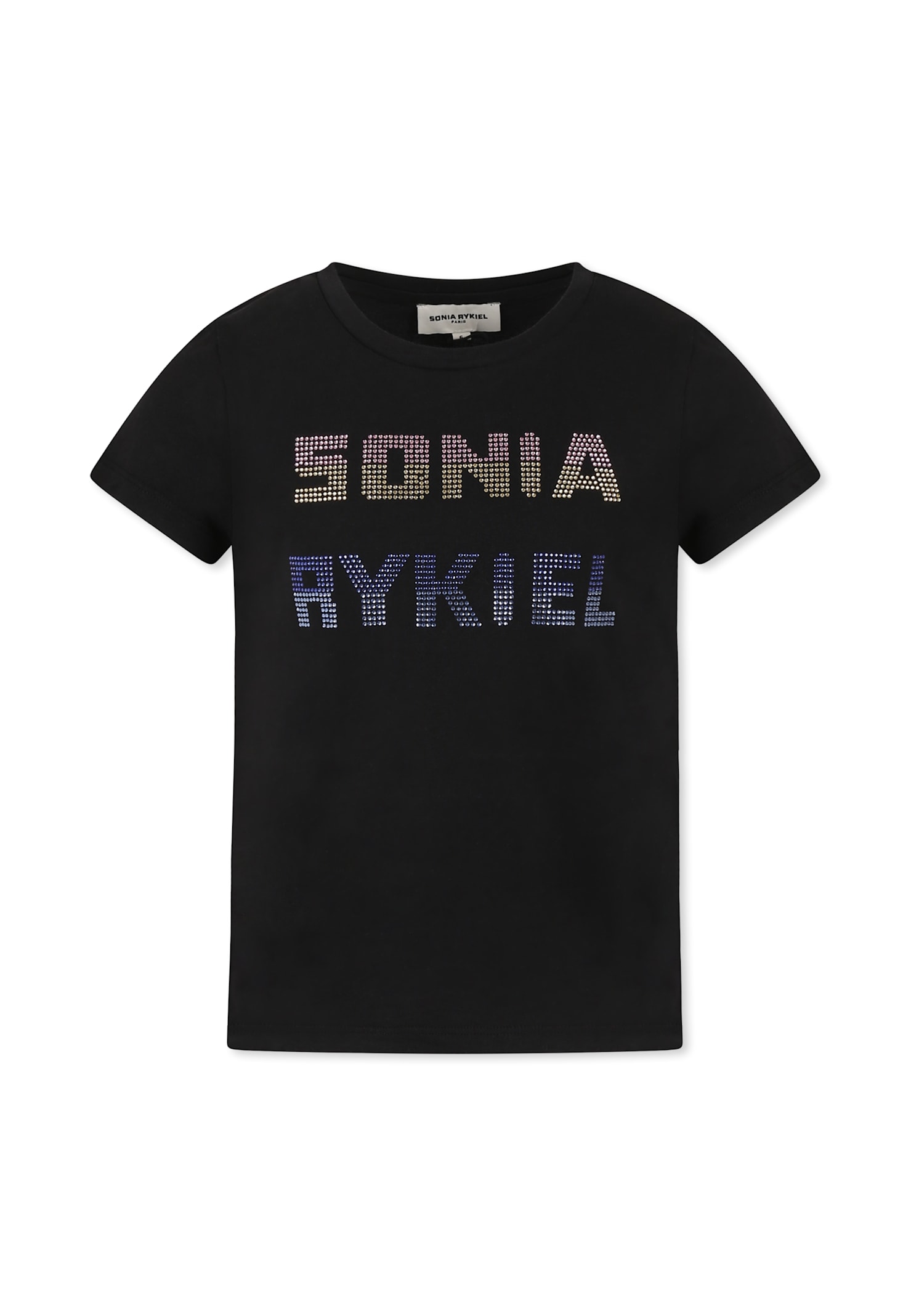 Rykiel Enfant Black T-shirt For Girl With Logo