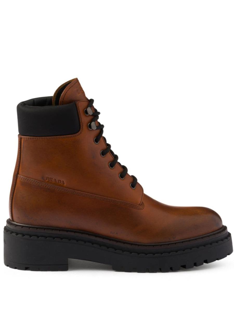 Prada Leather And Re-Nylon Ankle Boots