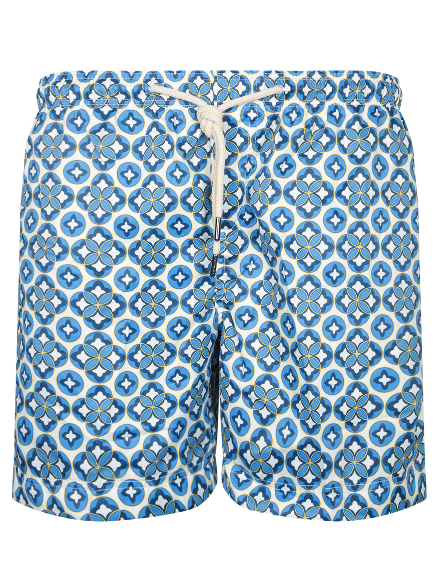 Peninsula Swimwear Boxer Swim Shorts Blue/white Pattern