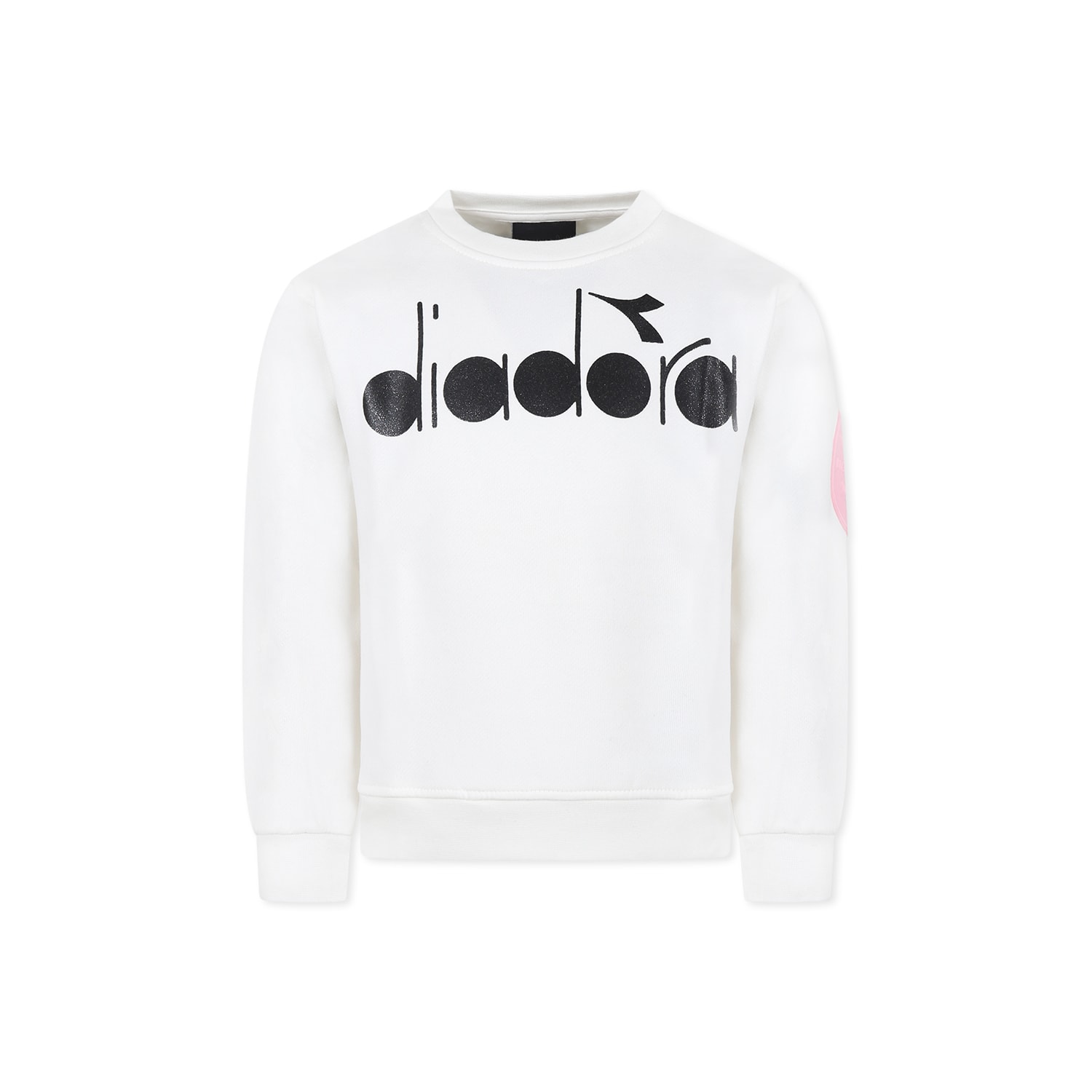 Diadora Ivory Sweatshirt For Girl With Logo