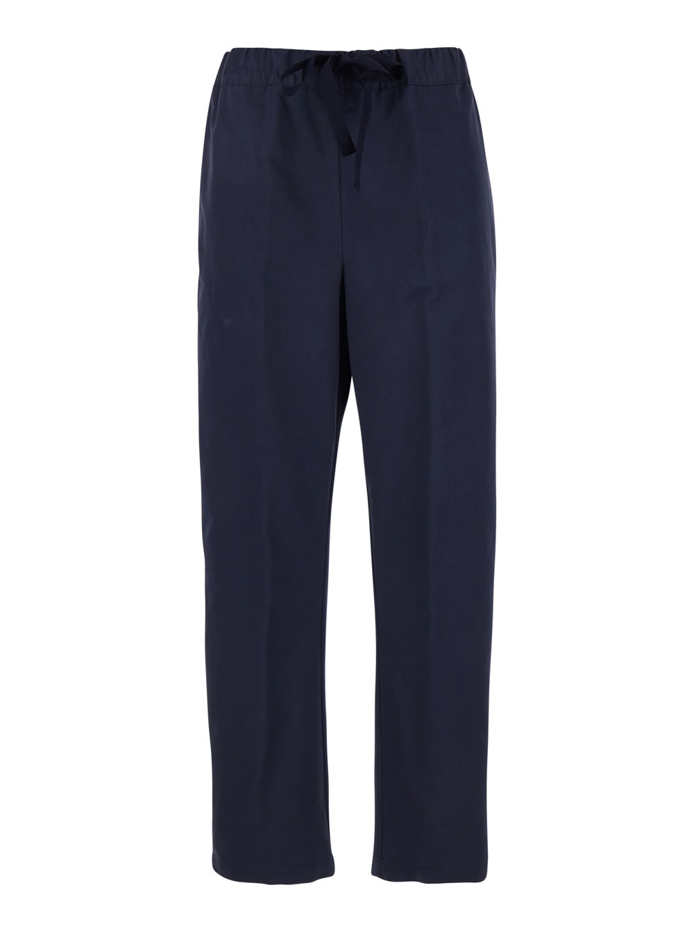 SEMICOUTURE buddy Blue Pants With Drawstring Waist In Cotton Woman