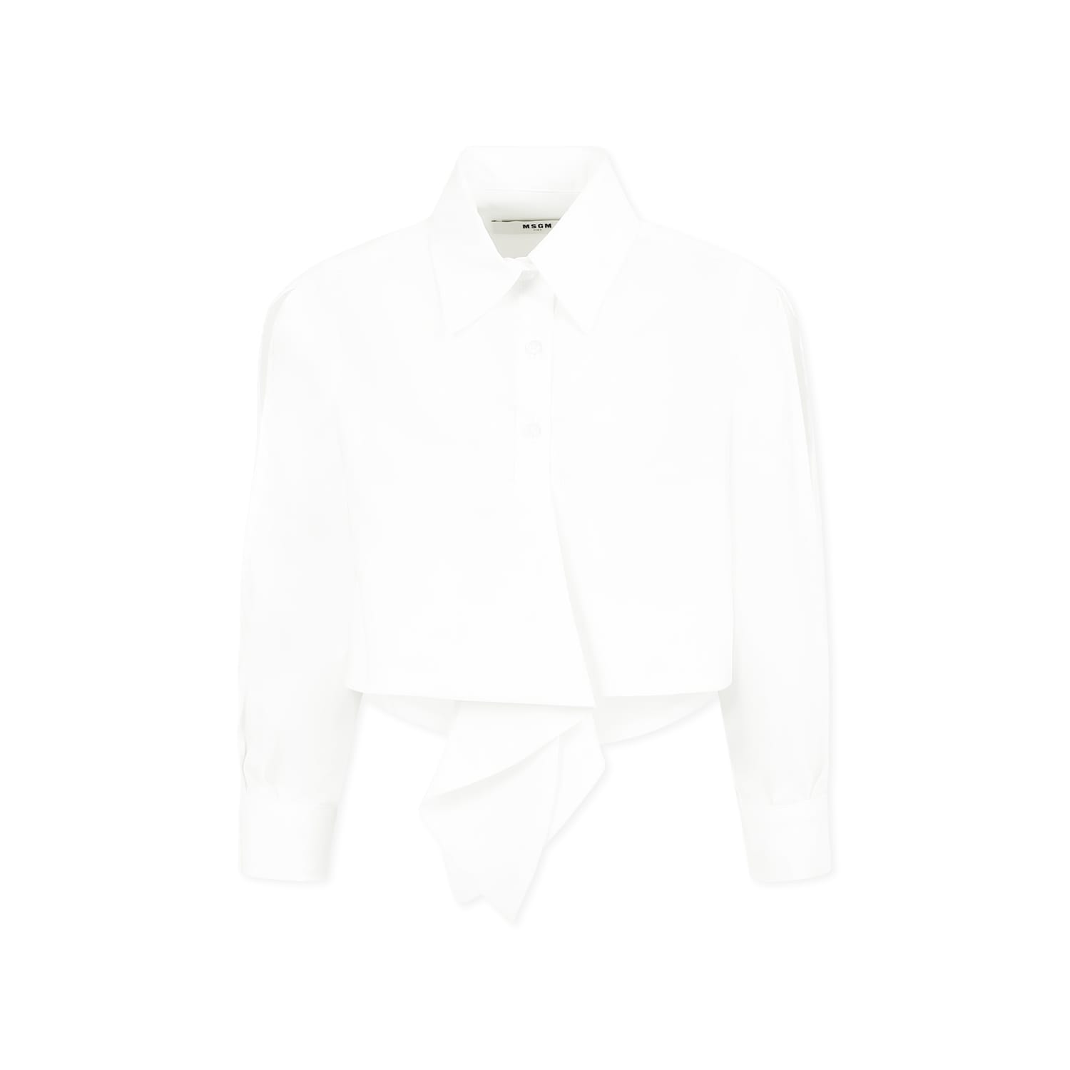 MSGM White Shirt For Girl With Logo