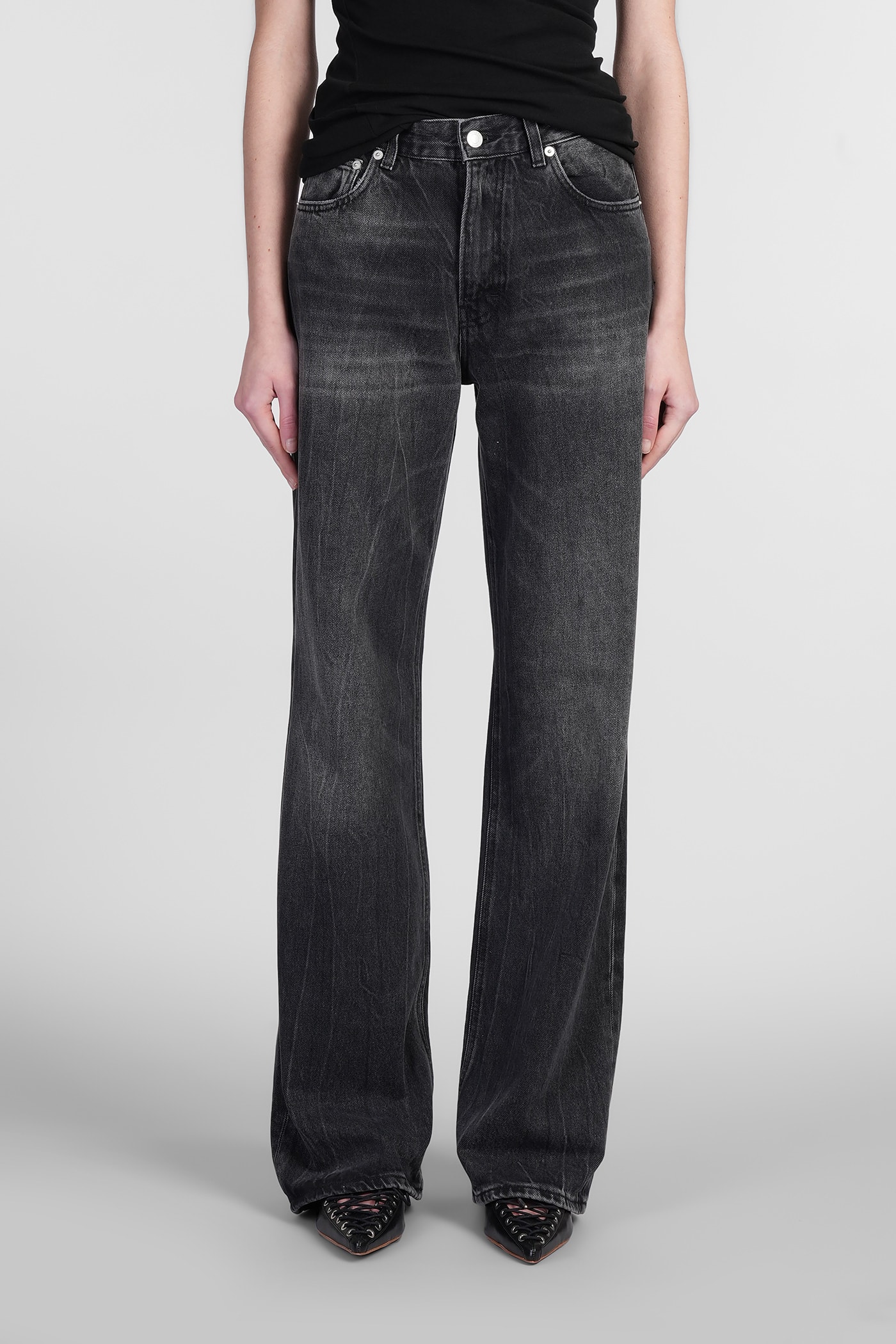 Haikure Korea Jeans In Black Denim