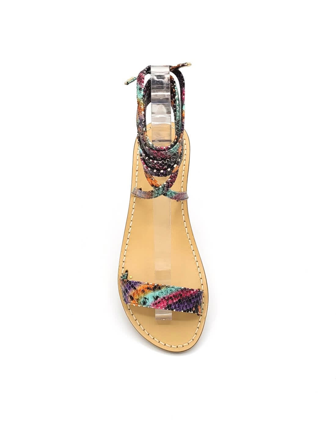 Dea Sandals Multicolor Python Print Leather Gladiator Sandals
