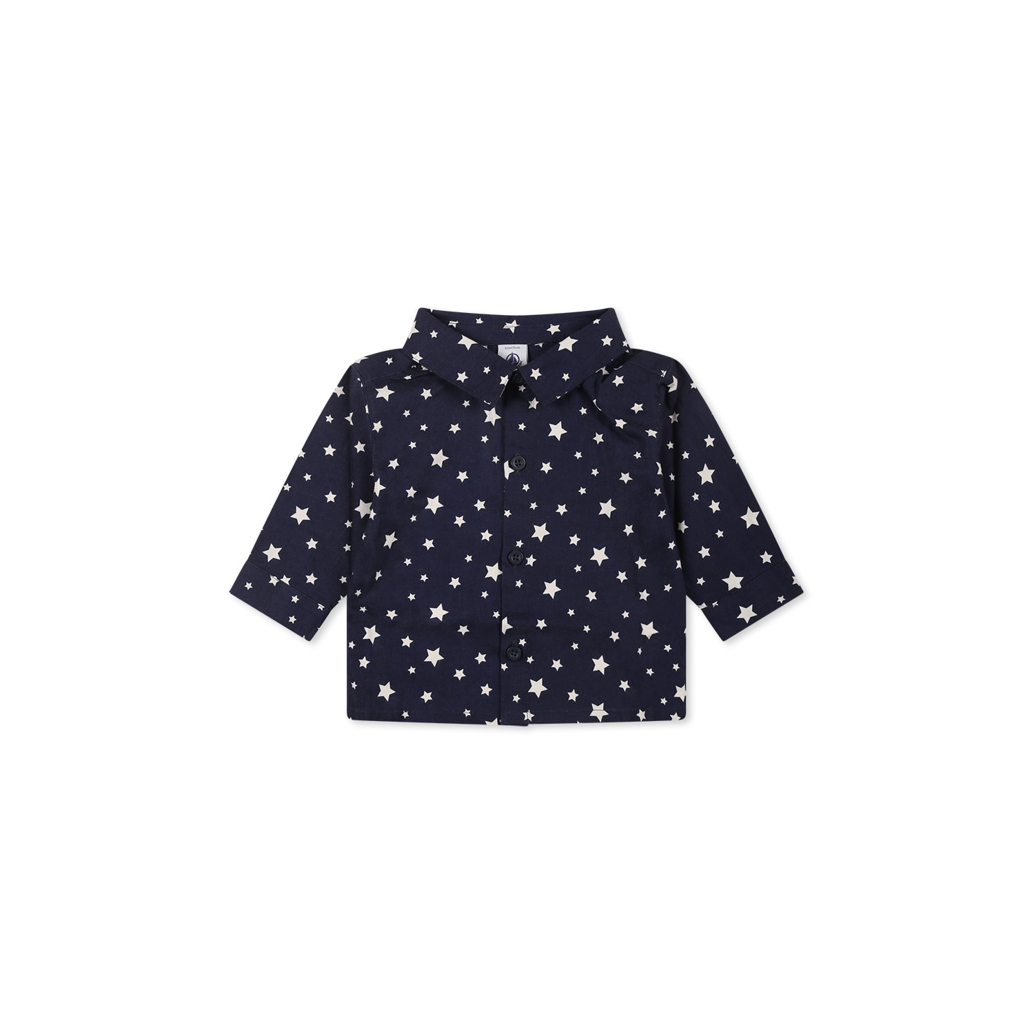 Petit Bateau Blue Shirt For Gìbaby Girl With Stars