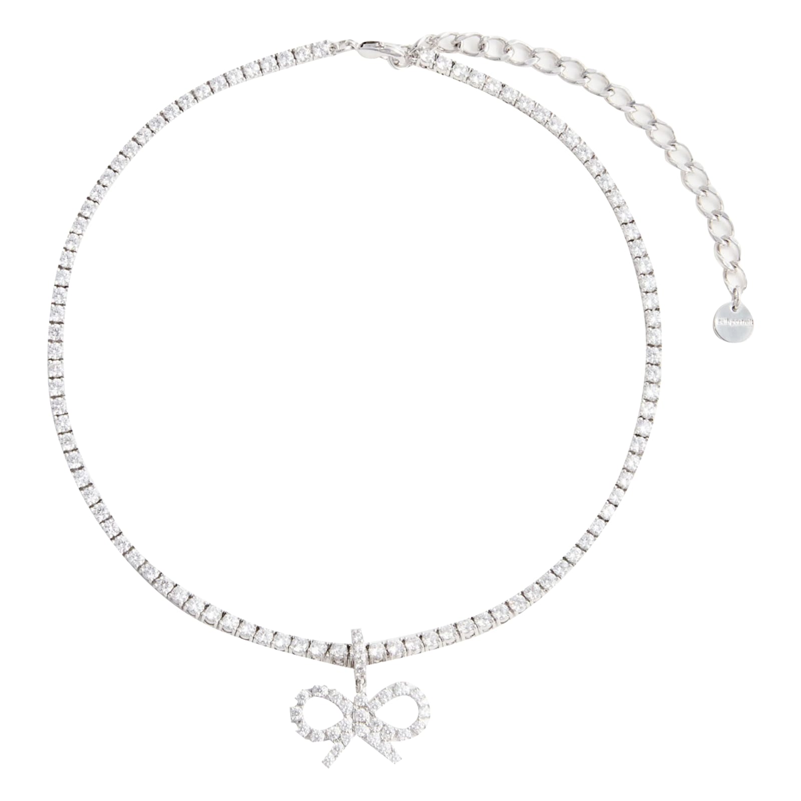 self-portrait Crystal Bow Tennis Necklace